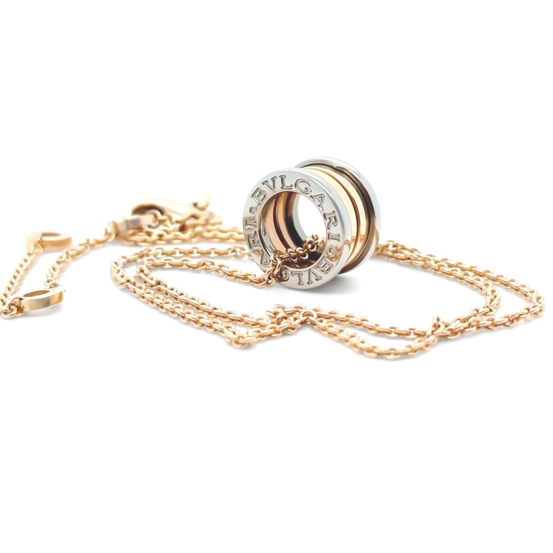 Bvlgari 18ct Pink & White Gold B.Zero1 Perfect Mistake Necklace 14.1g 1