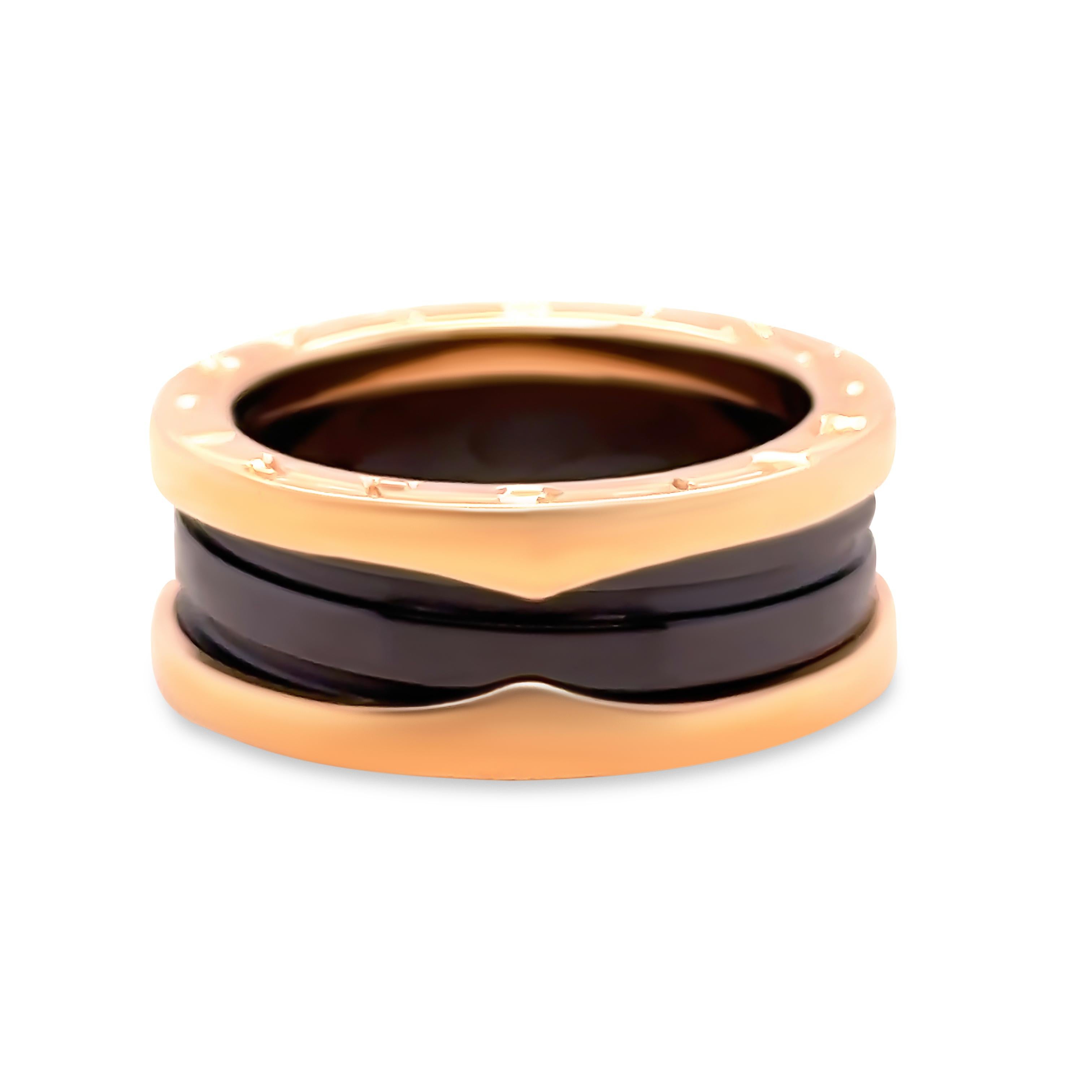 Bvlgari 18ct Rose Gold B.Zero1 Four Band Ring 8g In Excellent Condition In SYDNEY, NSW