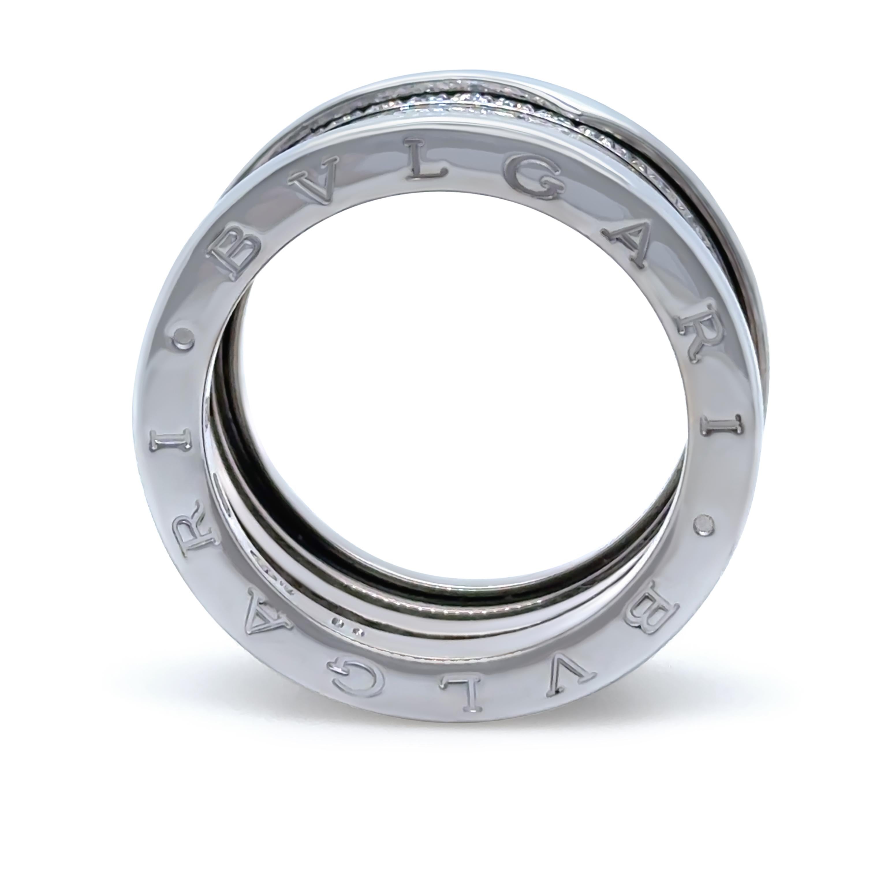 Bvlgari 18ct Weißgold B.Zero1 4-Band Diamantring .8ct 17.38g (Brillantschliff) im Angebot