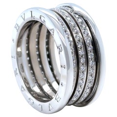Bvlgari 18ct White Gold B.Zero1 4-Band Diamond Ring .8ct 17.38g