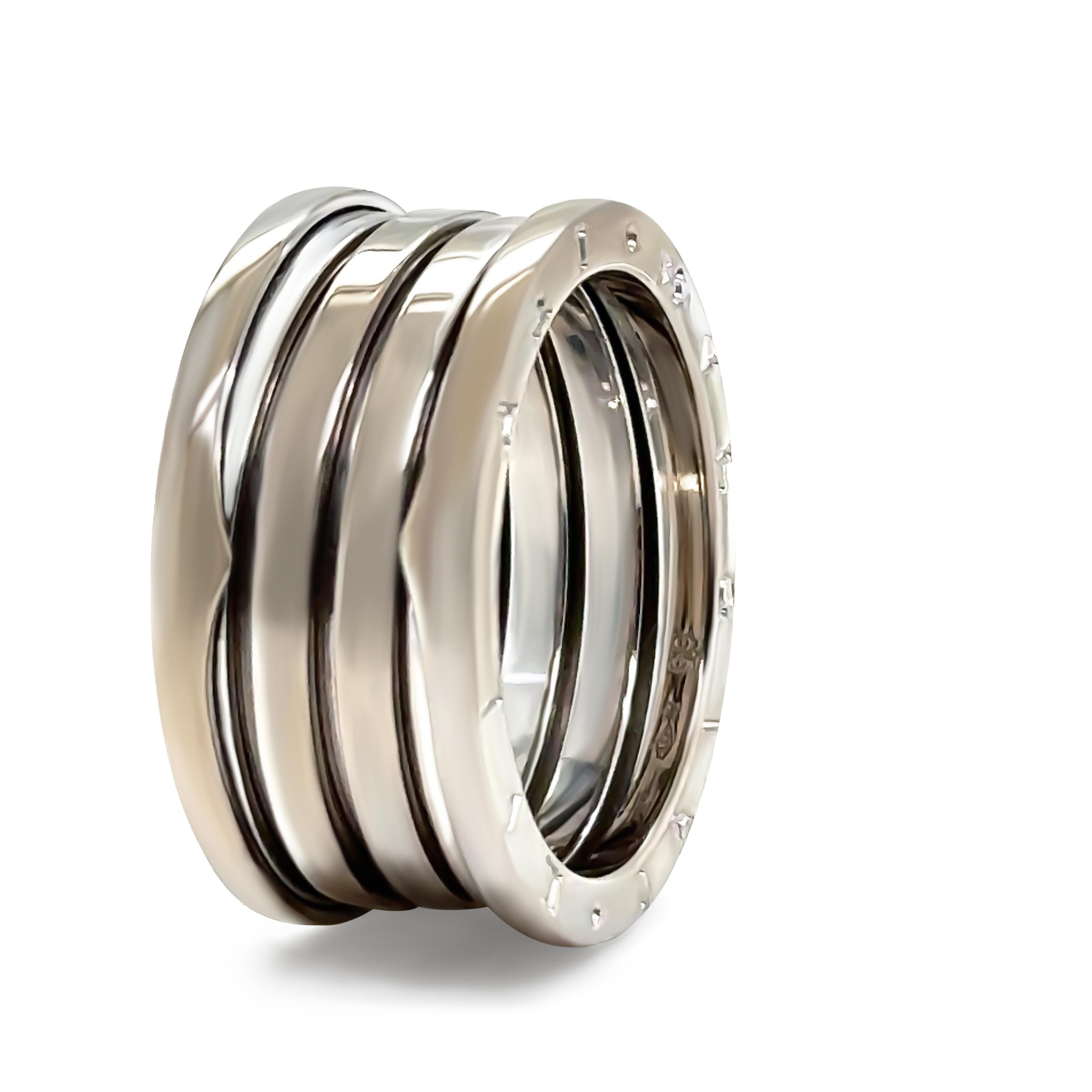 Bvlgari 18ct White Gold B.Zero1 Four Band Ring 14.22g In Excellent Condition For Sale In SYDNEY, NSW