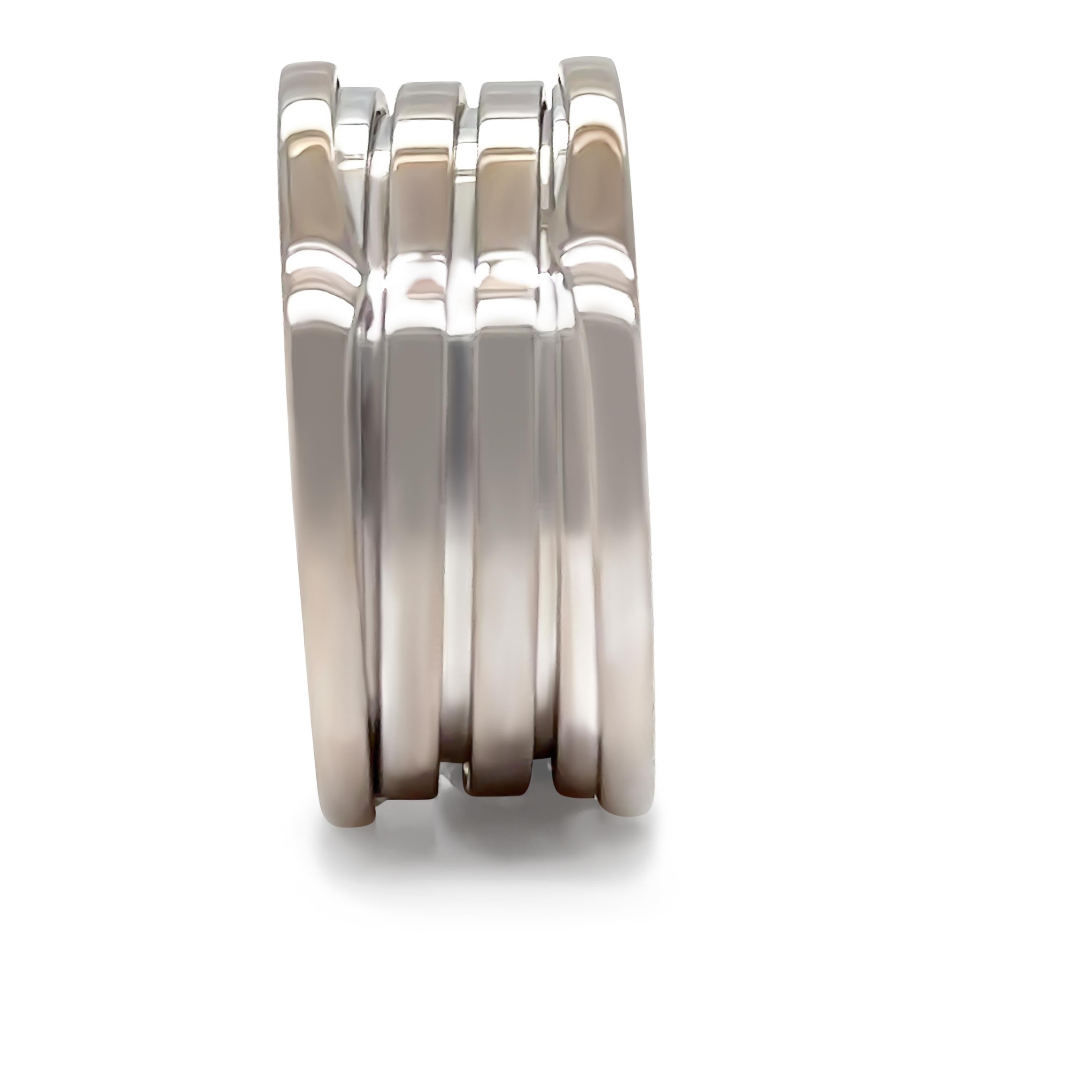 Bvlgari 18ct White Gold B.Zero1 Four Band Ring 14.22g For Sale 2