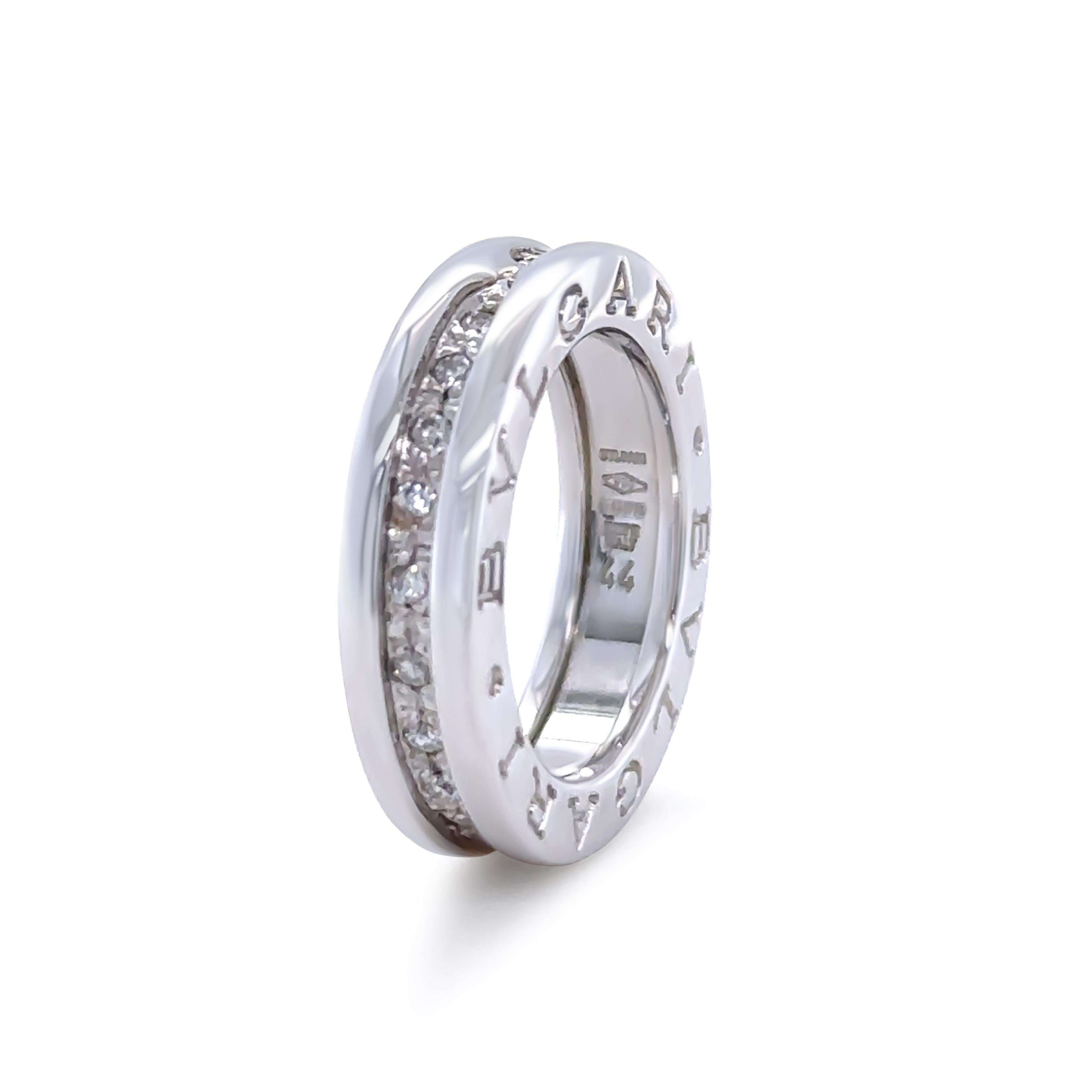 Taille ronde Bvlgari B.Zero1 Bague en or blanc 18ct 0,45ct en vente