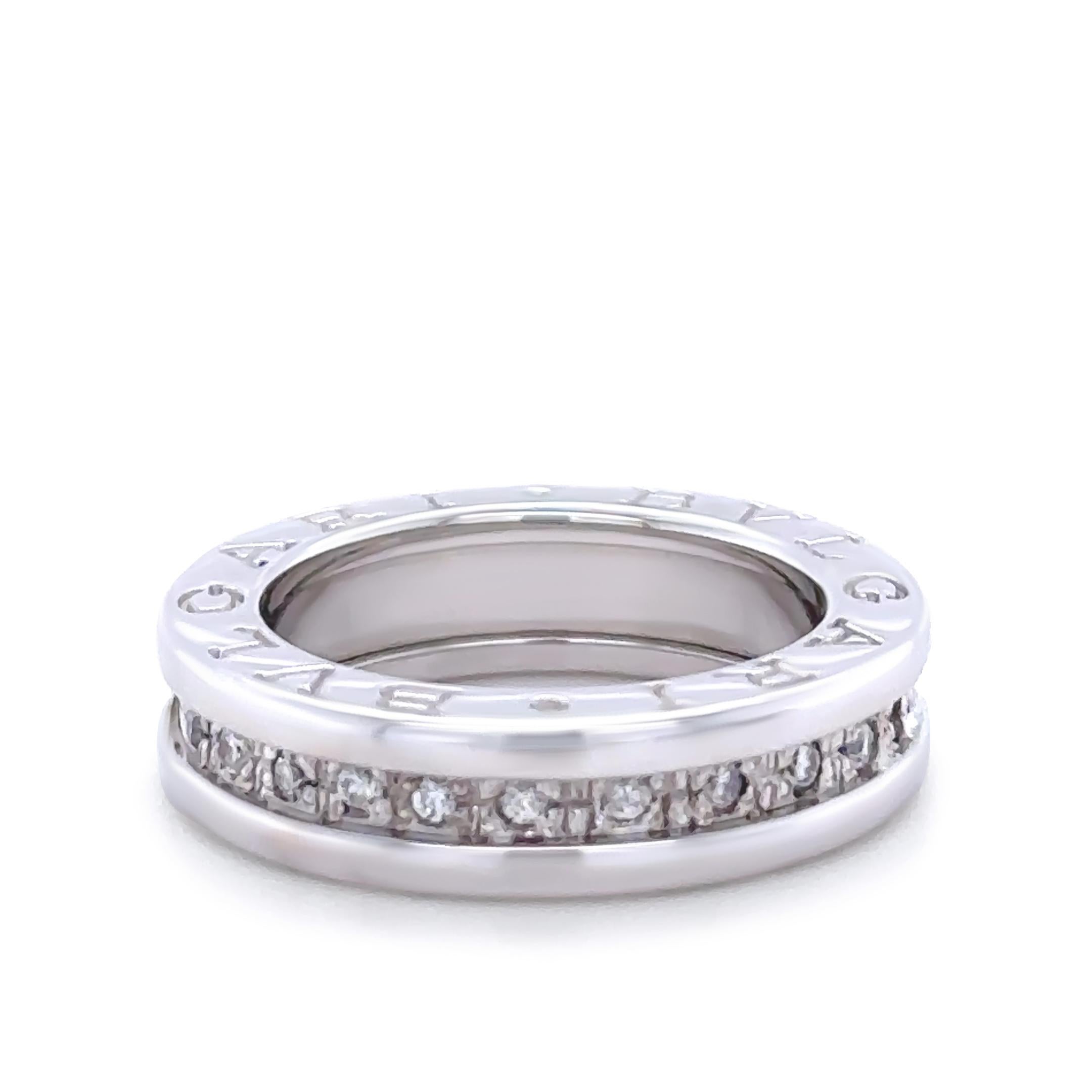 Bvlgari B.Zero1 Bague en or blanc 18ct 0,45ct en vente 2