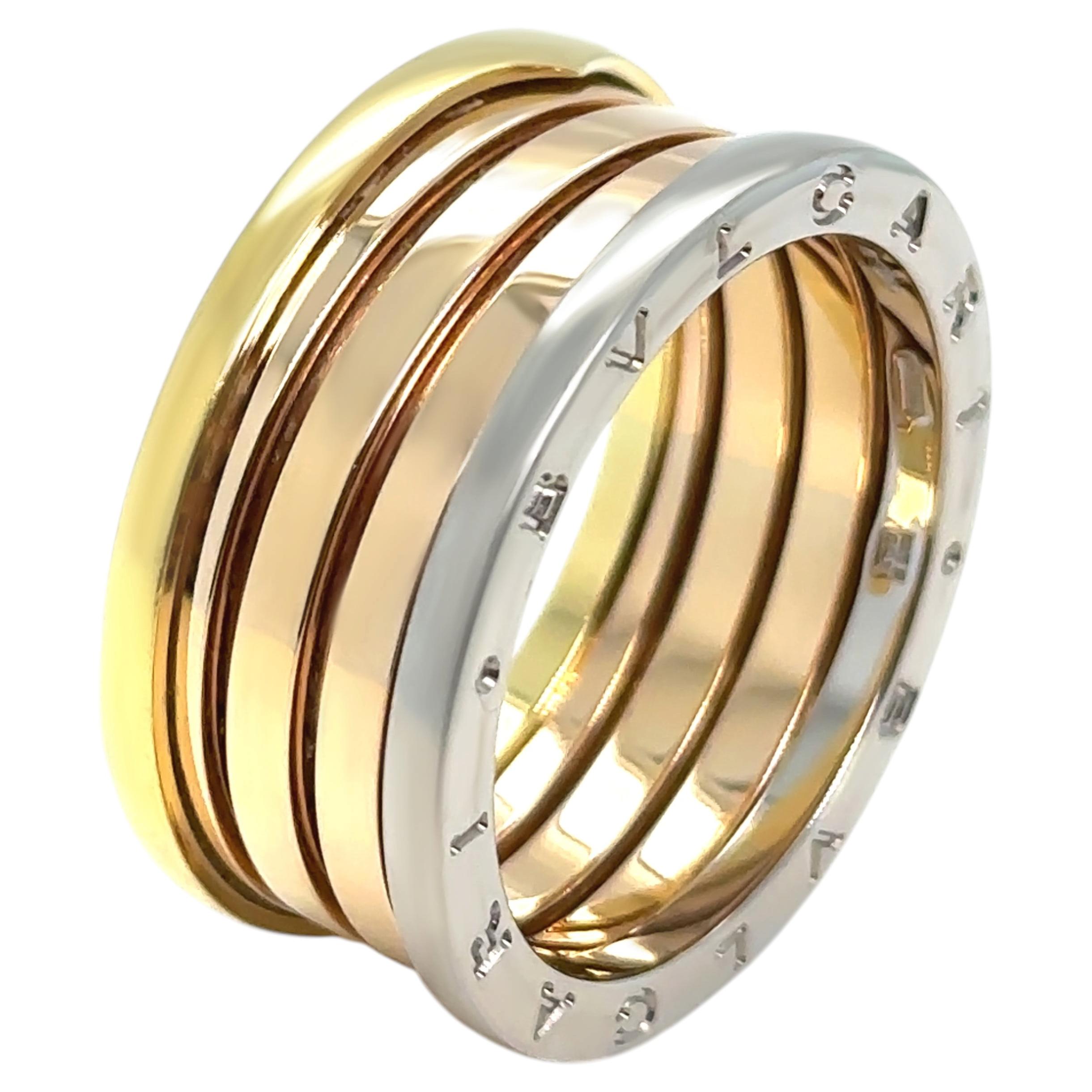 Bvlgari 18ct White, Rose & Yellow Gold B.Zero1 4 Band Ring 14g