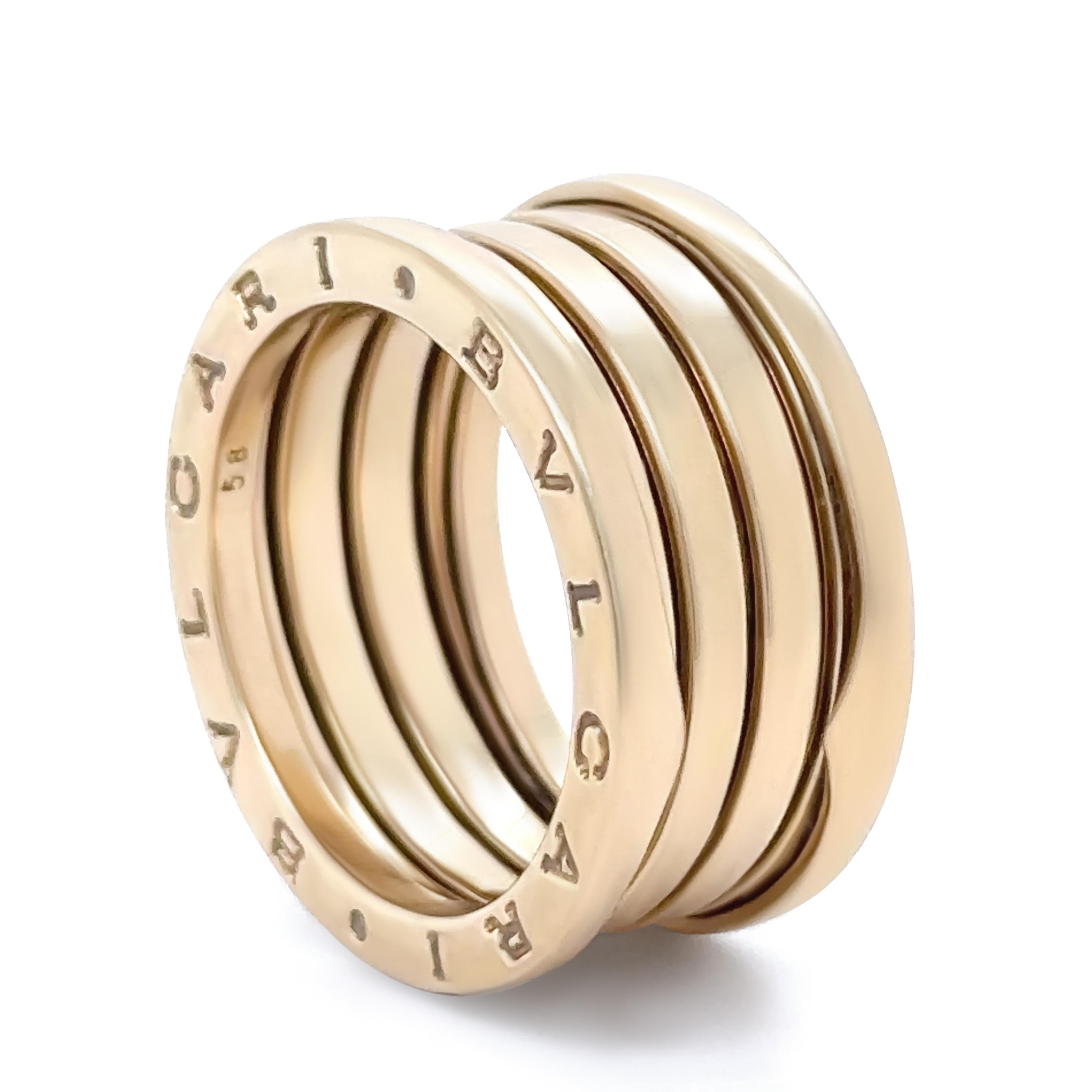 Bvlgari 18ct Yellow Gold B.Zero1 Four-Band Ring 12.32g In Excellent Condition For Sale In SYDNEY, NSW