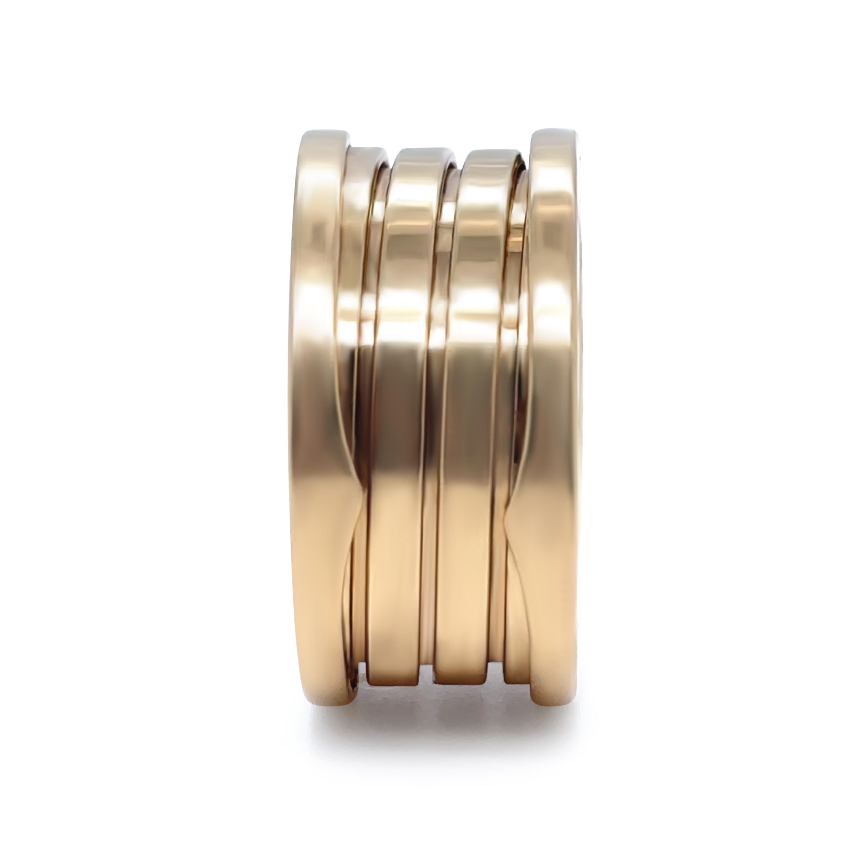 Women's Bvlgari 18ct Yellow Gold B.Zero1 Four-Band Ring 12.32g For Sale