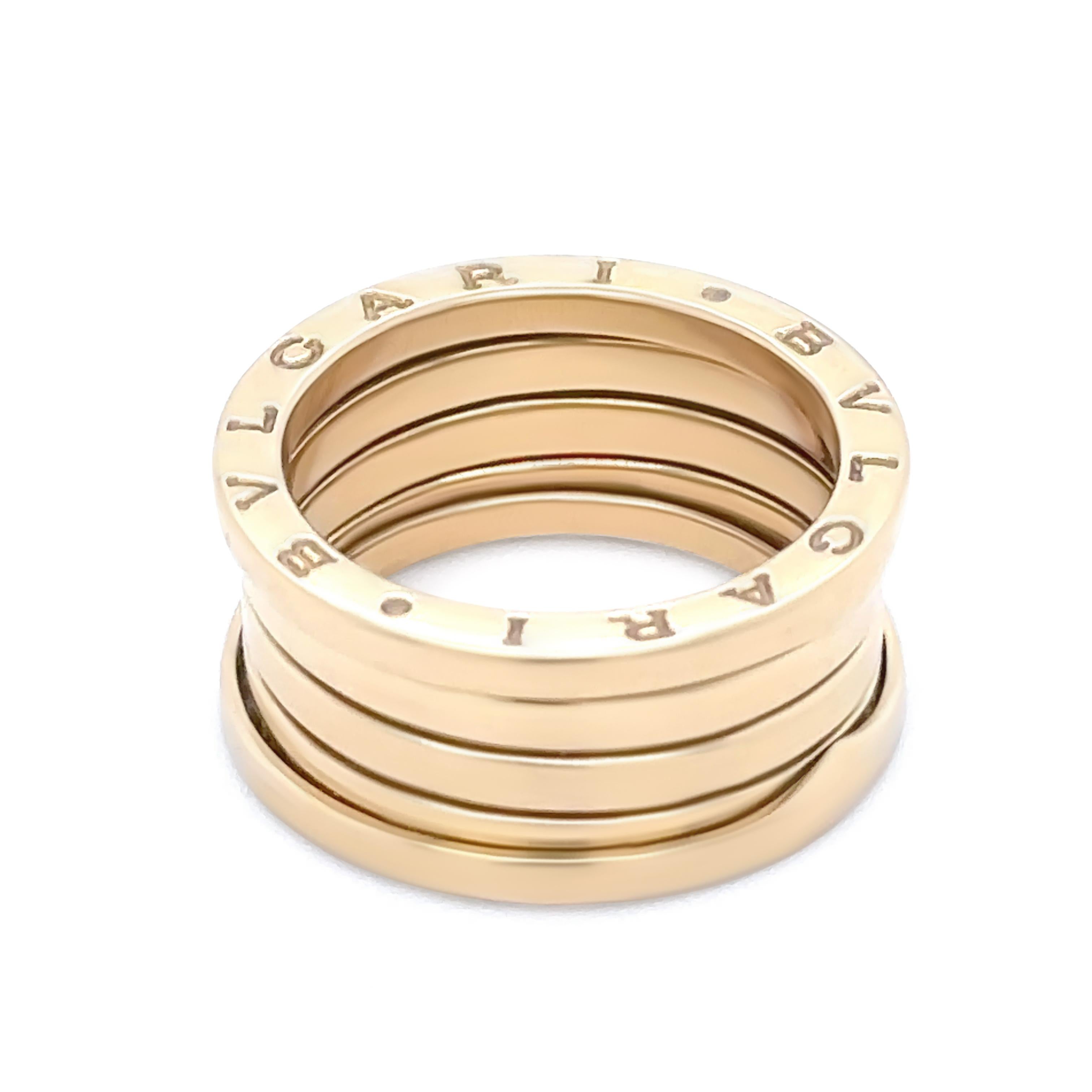 Bvlgari 18ct Yellow Gold B.Zero1 Four-Band Ring 12.32g For Sale 2