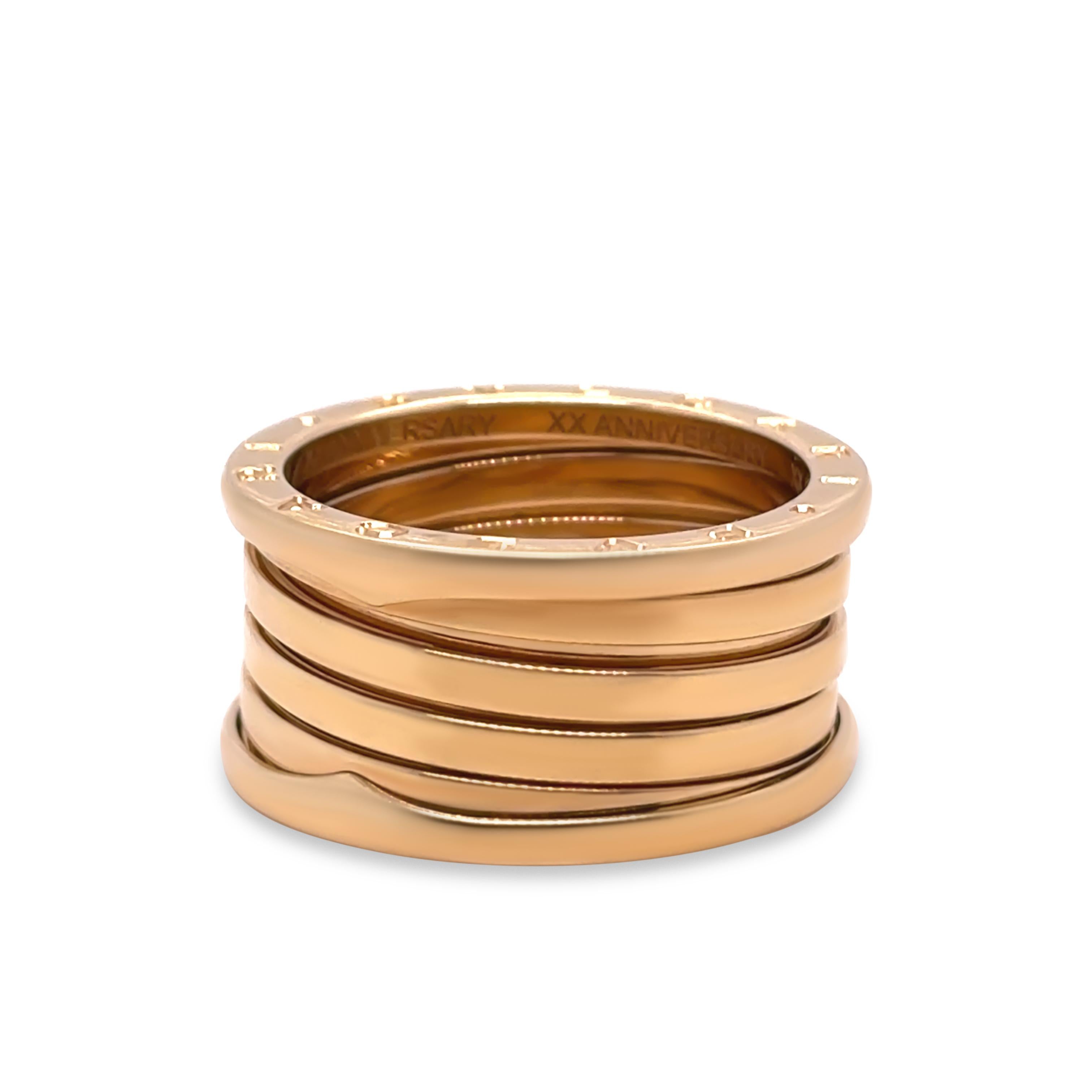 Bvlgari 18ct Yellow Gold B.Zero1 XX Anniversary Five-Band Ring 15.1g 1