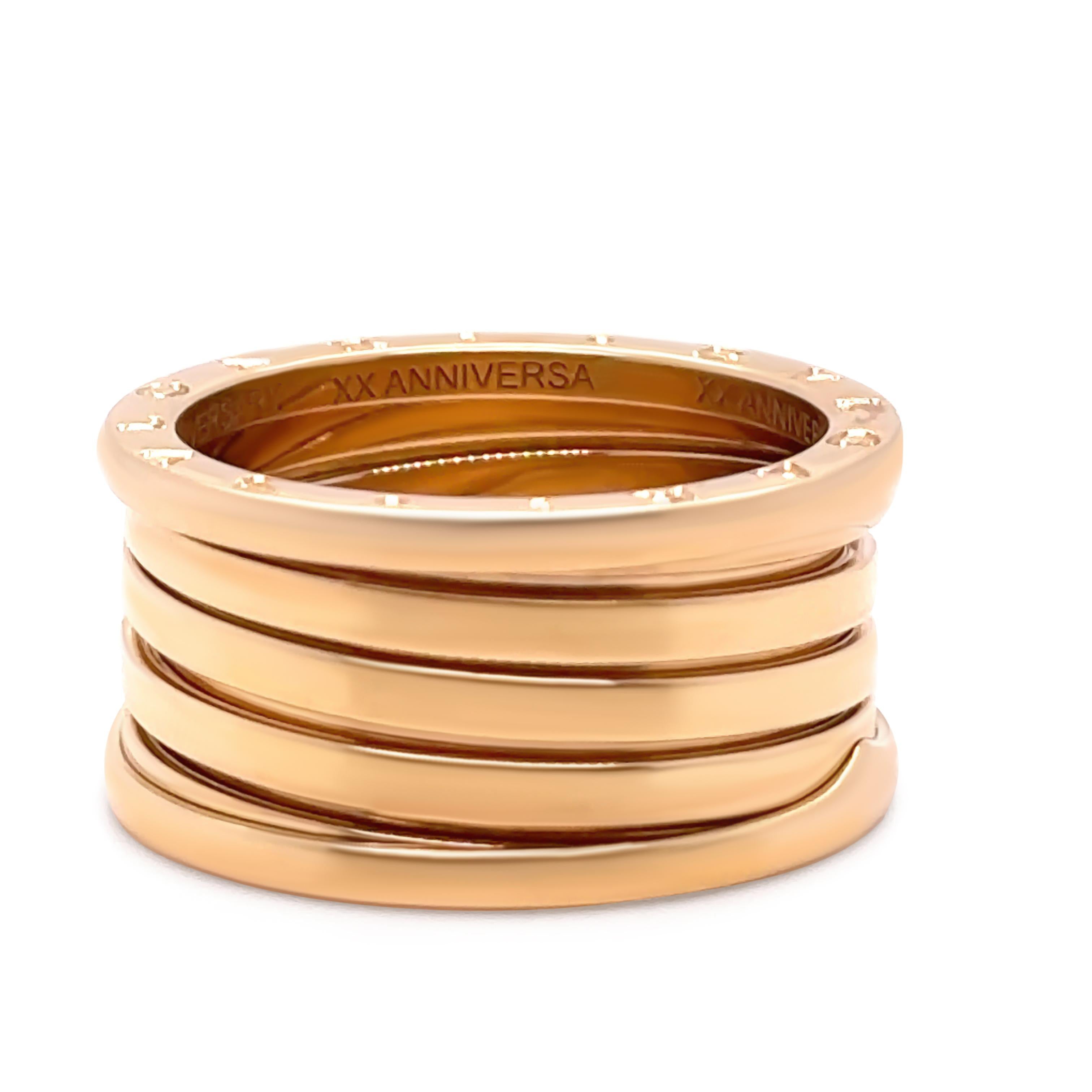 Bvlgari 18ct Yellow Gold B.Zero1 XX Anniversary Five-Band Ring 15.1g 2
