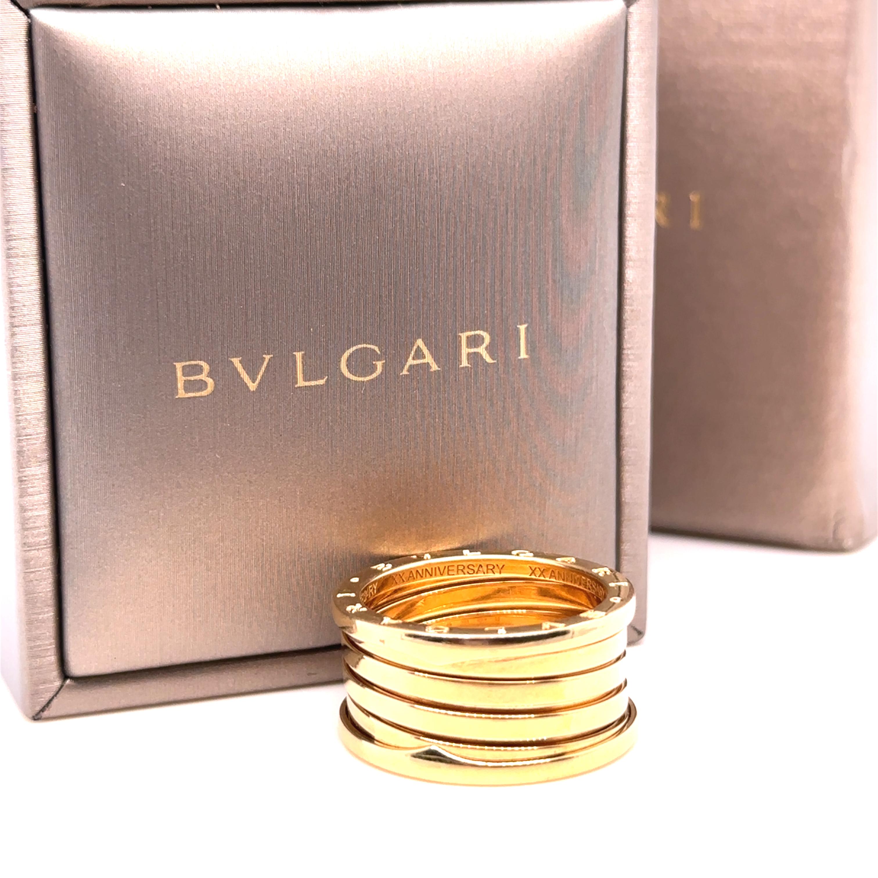 Bvlgari 18ct Yellow Gold B.Zero1 XX Anniversary Five-Band Ring 15.1g 4