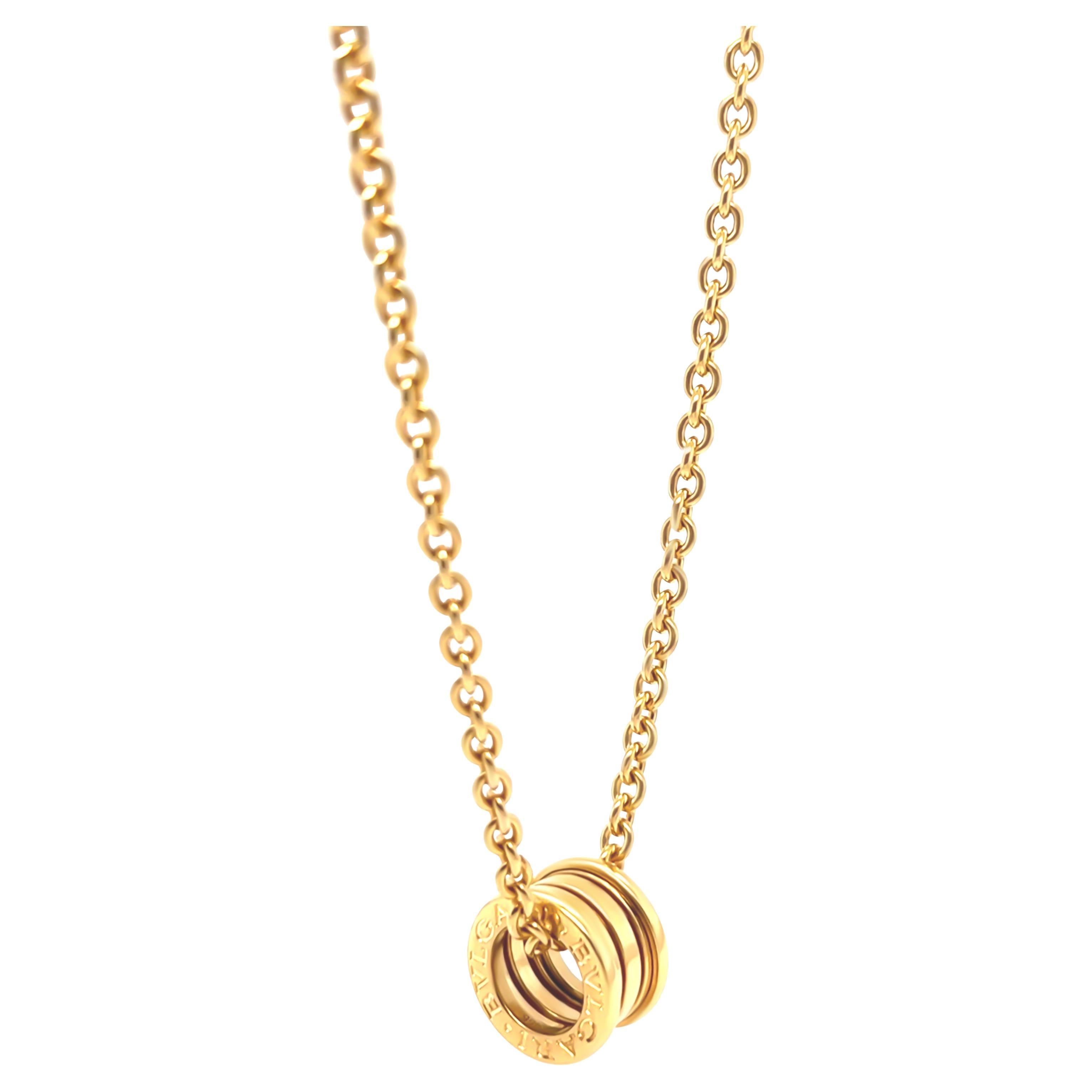 Bvlgari, collier chaîne Catene en or jaune 18 carats avec mini pendentif B.Zero1 37,31 g