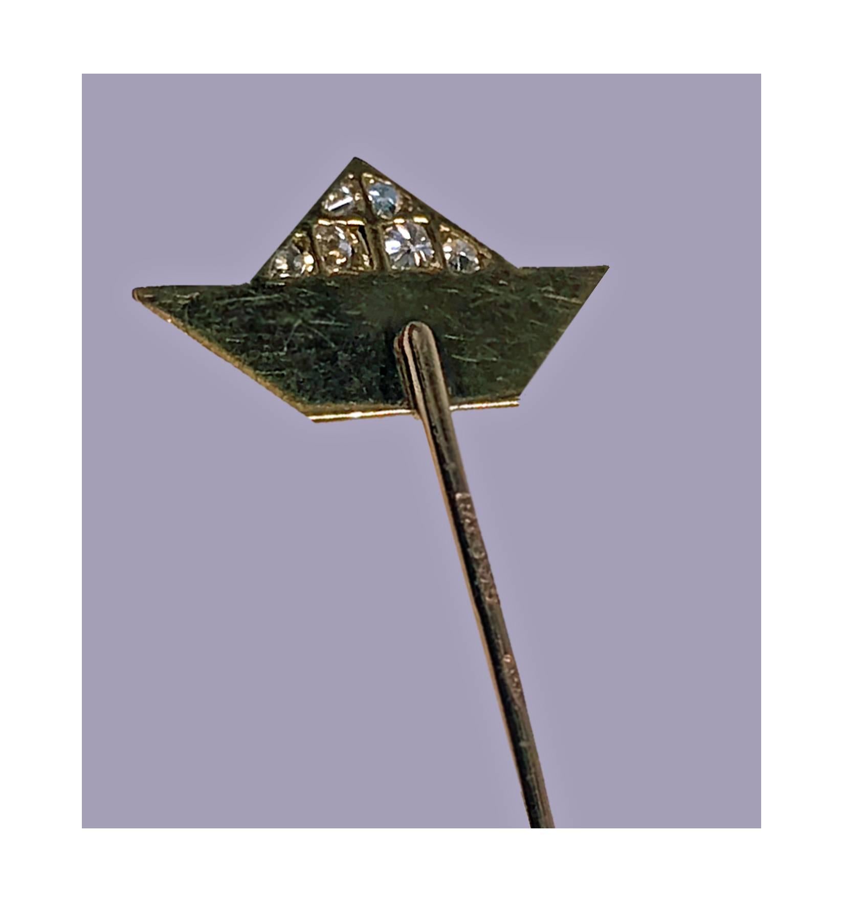 Bvlgari Sailor Hat Diamond Gold Stickpin 1