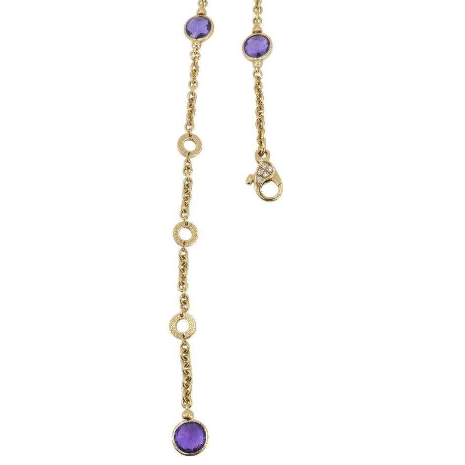 Bvlgari 18k Gold Amethyst Citrin Diamant Parentesi Lavalier Halskette im Angebot 7