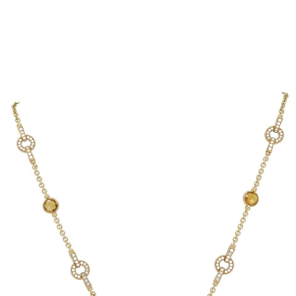 Bvlgari 18k Gold Amethyst Citrin Diamant Parentesi Lavalier Halskette Damen im Angebot