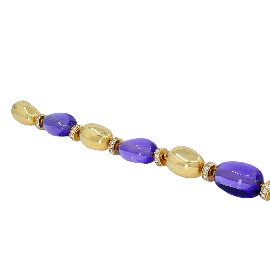 Bvlgari Pulsera Sassi Amatista Diamante Oro 18k en venta 1