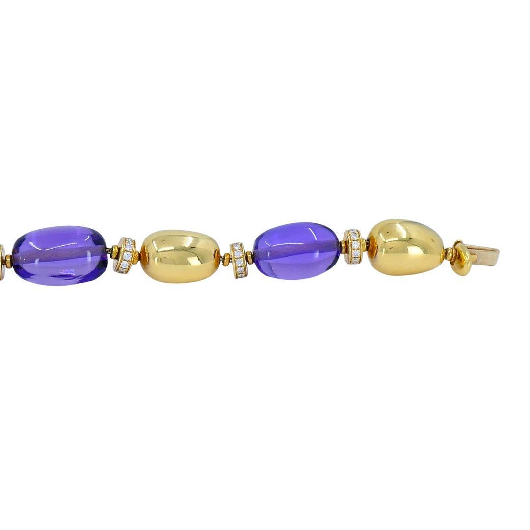 Bvlgari Pulsera Sassi Amatista Diamante Oro 18k en venta 2