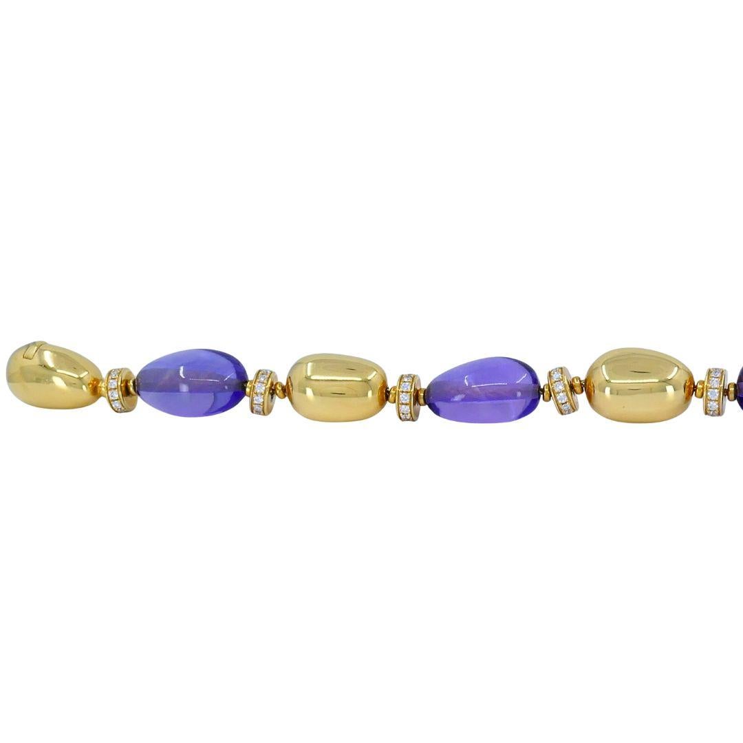 Bvlgari Pulsera Sassi Amatista Diamante Oro 18k en venta 3