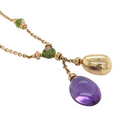 Bvlgari, 18K Gold Amethyst Peridot Diamond Necklace and Earrings