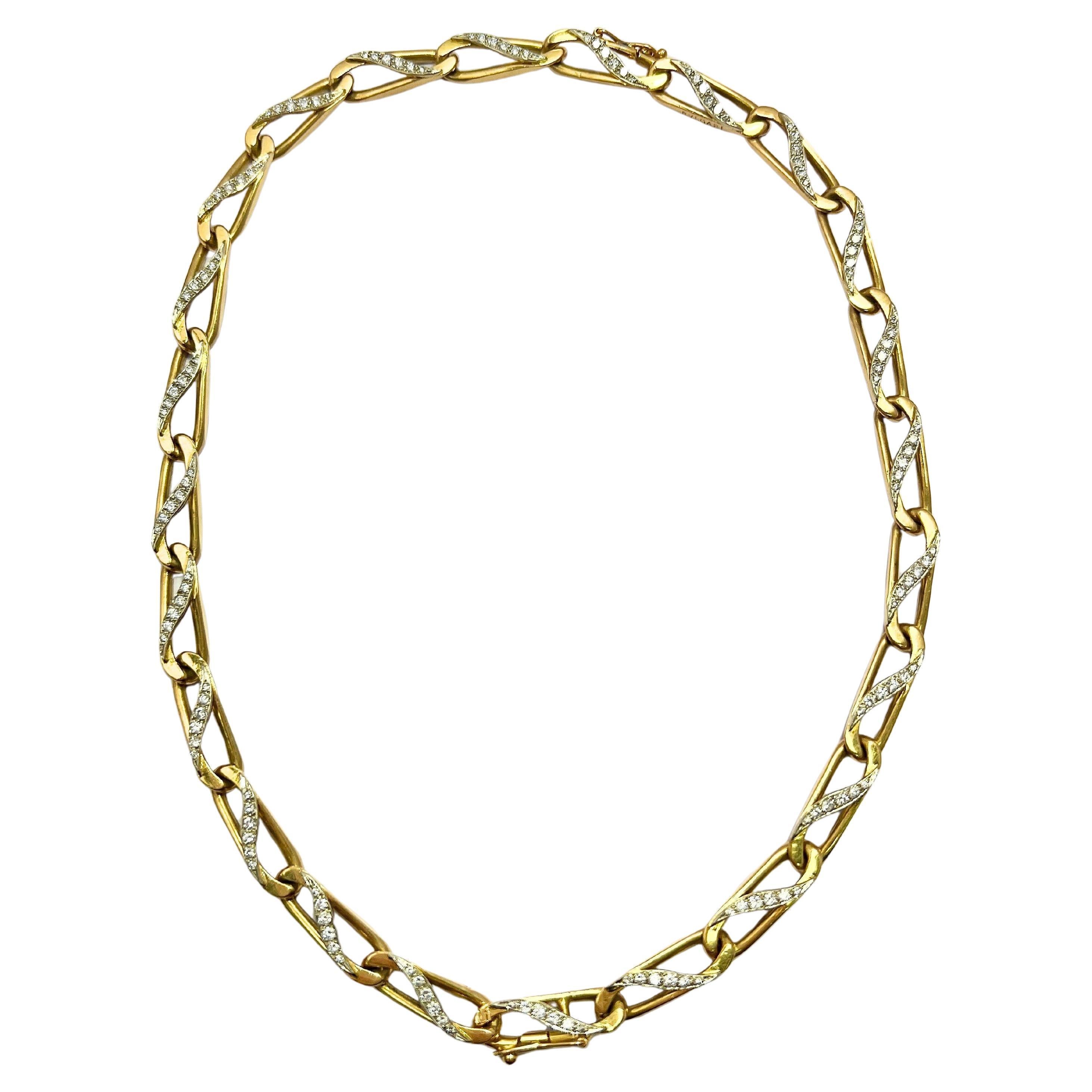 Bvlgari 18k Gold and Diamond Convertible Necklace and Bracelet en vente