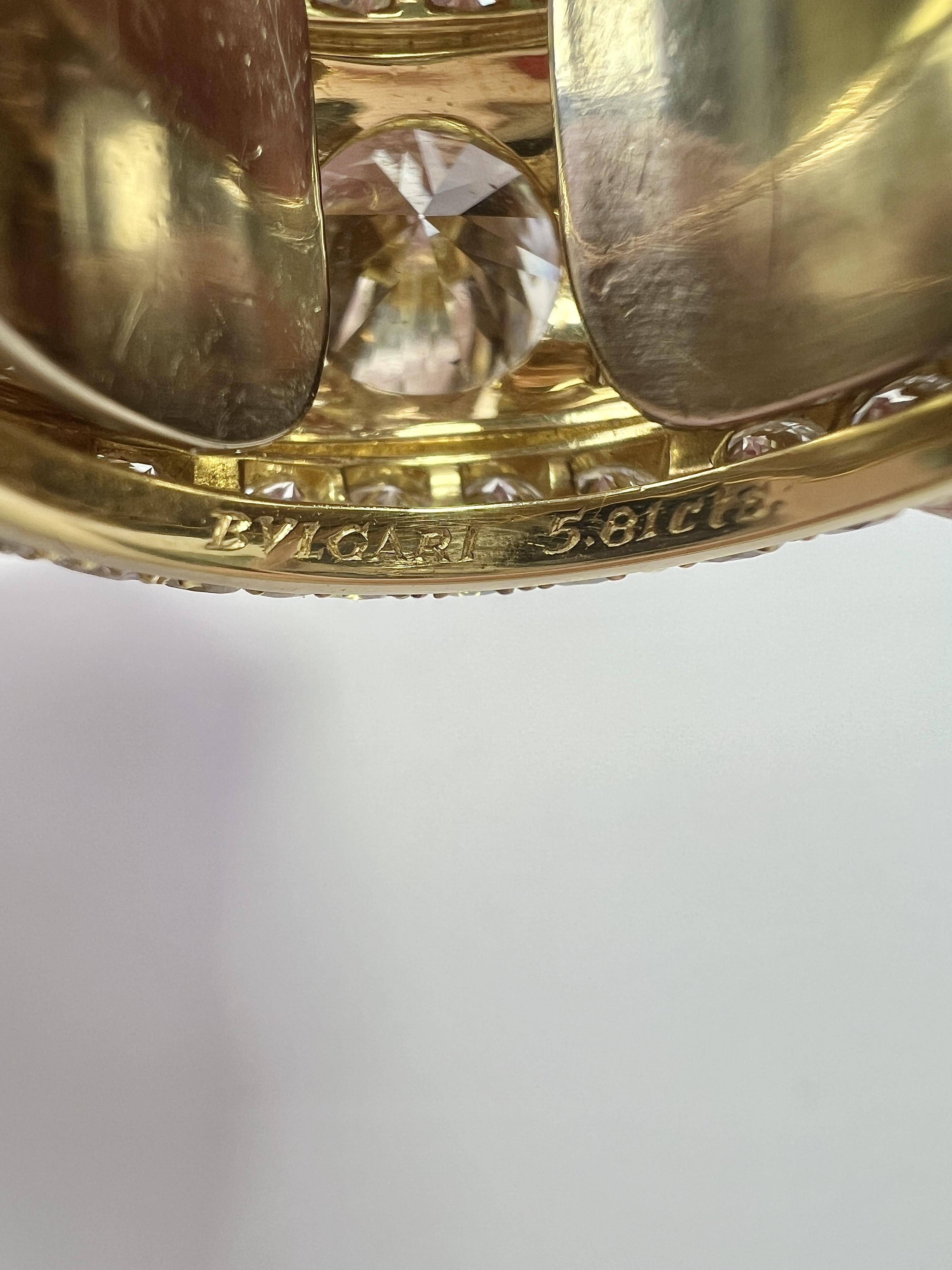 Bvlgari Bague en or 18k et diamants avec certificat GIA Excellent état - En vente à New York, NY