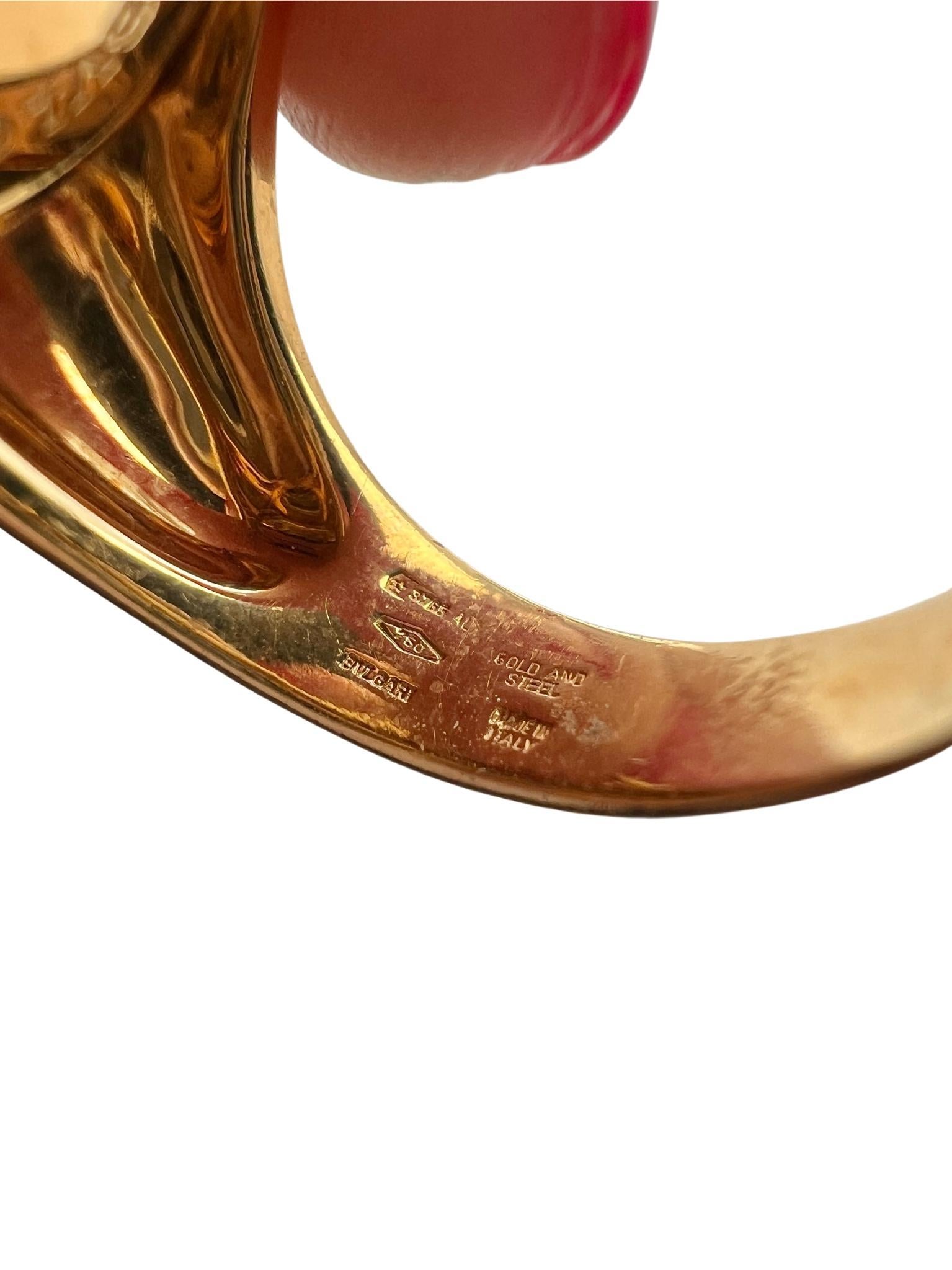 Bvlgari 18k Gold and Mother of Pearl Spinning Ring For Sale 1