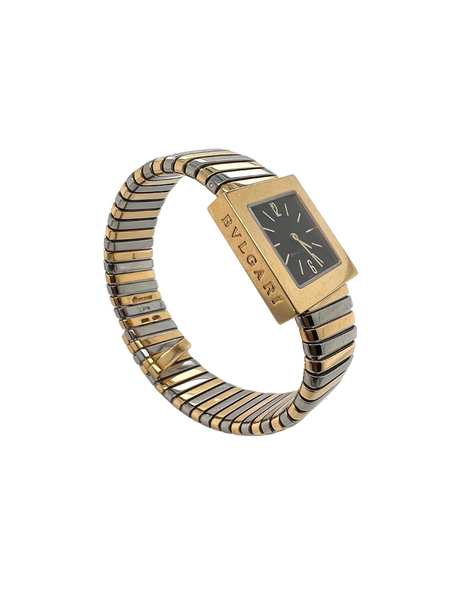 Bvlgari 18k Gold and Steel Square Dial Lady Watch Bracelet

Details:
Model number: SQ222T 
Movement: Quartz
Case size: 21mm x 21mm 
Total weight of the piece: 60.1 grams
Signed 