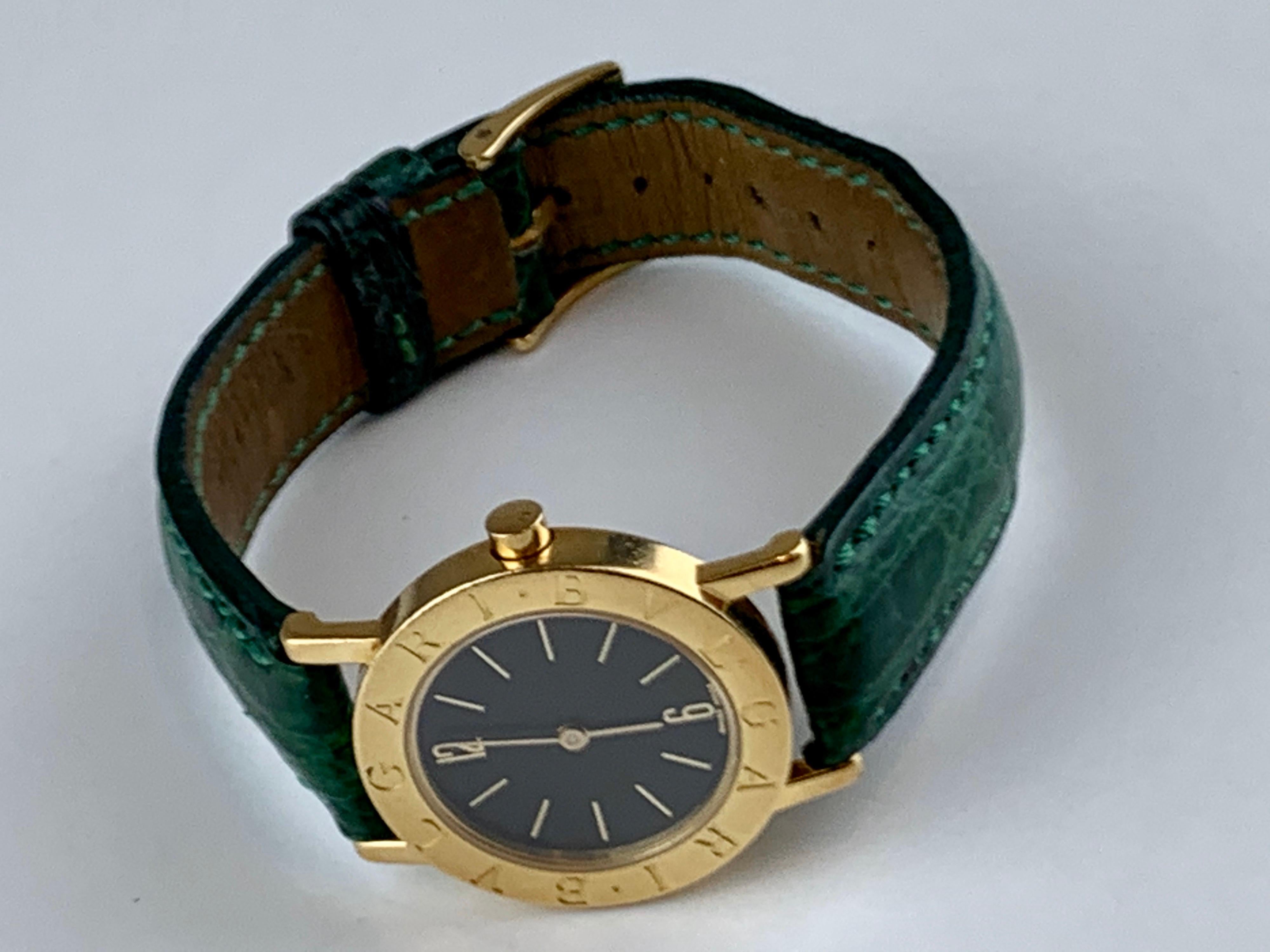 A Stylish Bvlgari Dress Watch Reference :BB 26 GL. 
This Lovely Great Value Bvlgari Dress Watch Is In Good Condition.  
Please Refer Pictures Are Of The Exact Watch Being Offered.
The Case Is Made Of A High-Polished Finished 18k Yellow Gold With A