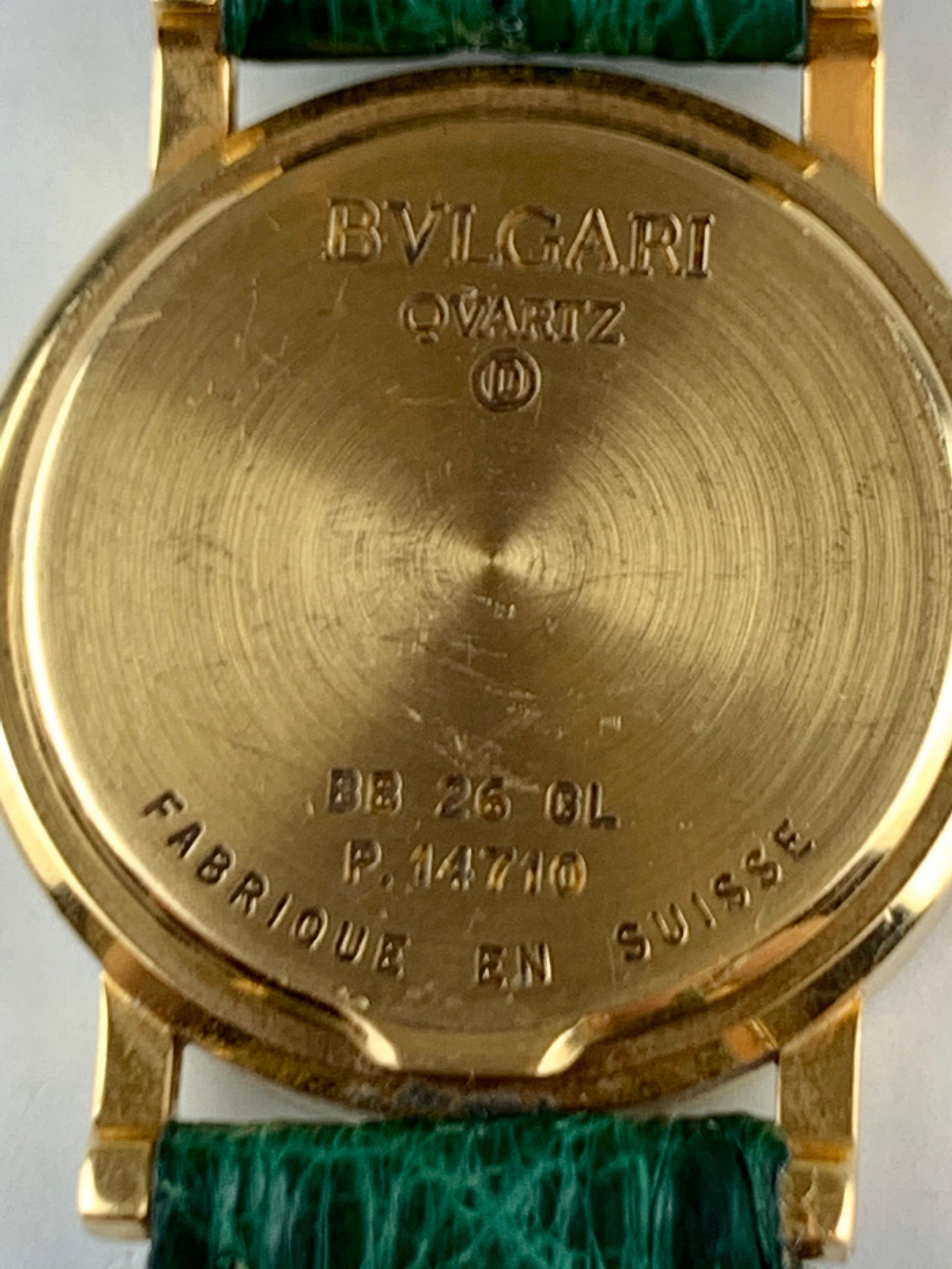 Modern Bvlgari 18 Karat Gold BB 26 GL Watch
