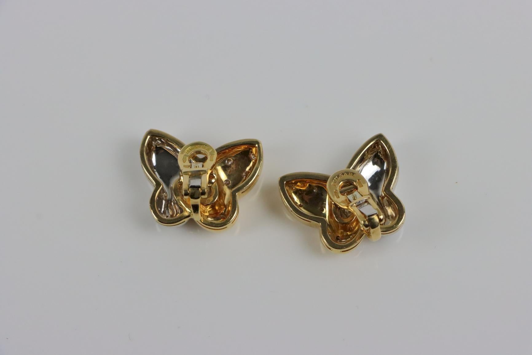Bvlgari 18K Gold Butterfly Diamond Earring 6
