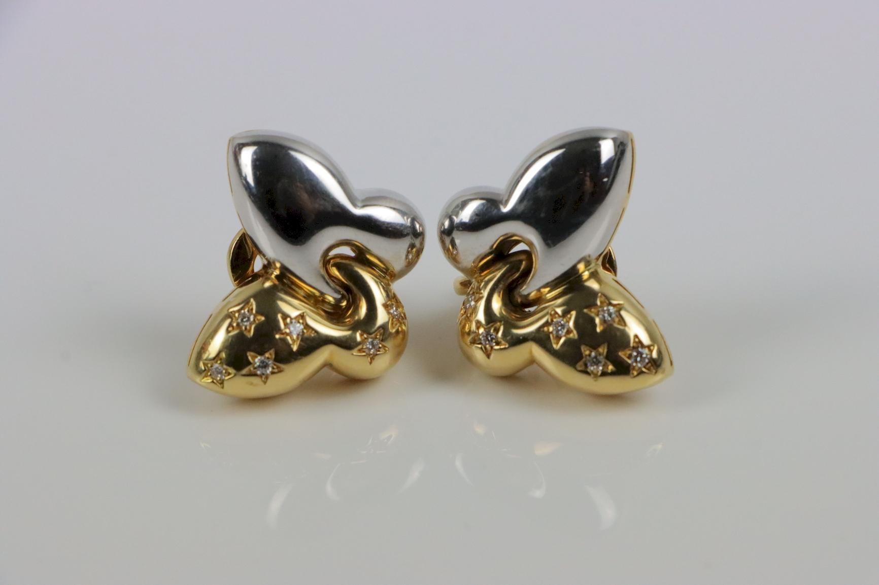 Women's Bvlgari 18K Gold Butterfly Diamond Earring