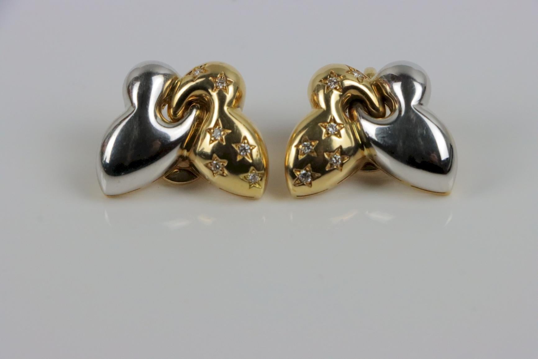 Bvlgari 18K Gold Butterfly Diamond Earring 1
