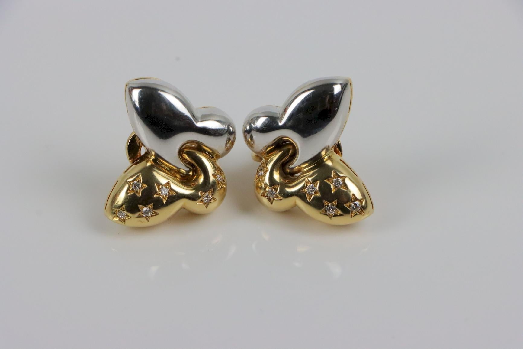 Bvlgari 18K Gold Butterfly Diamond Earring 2