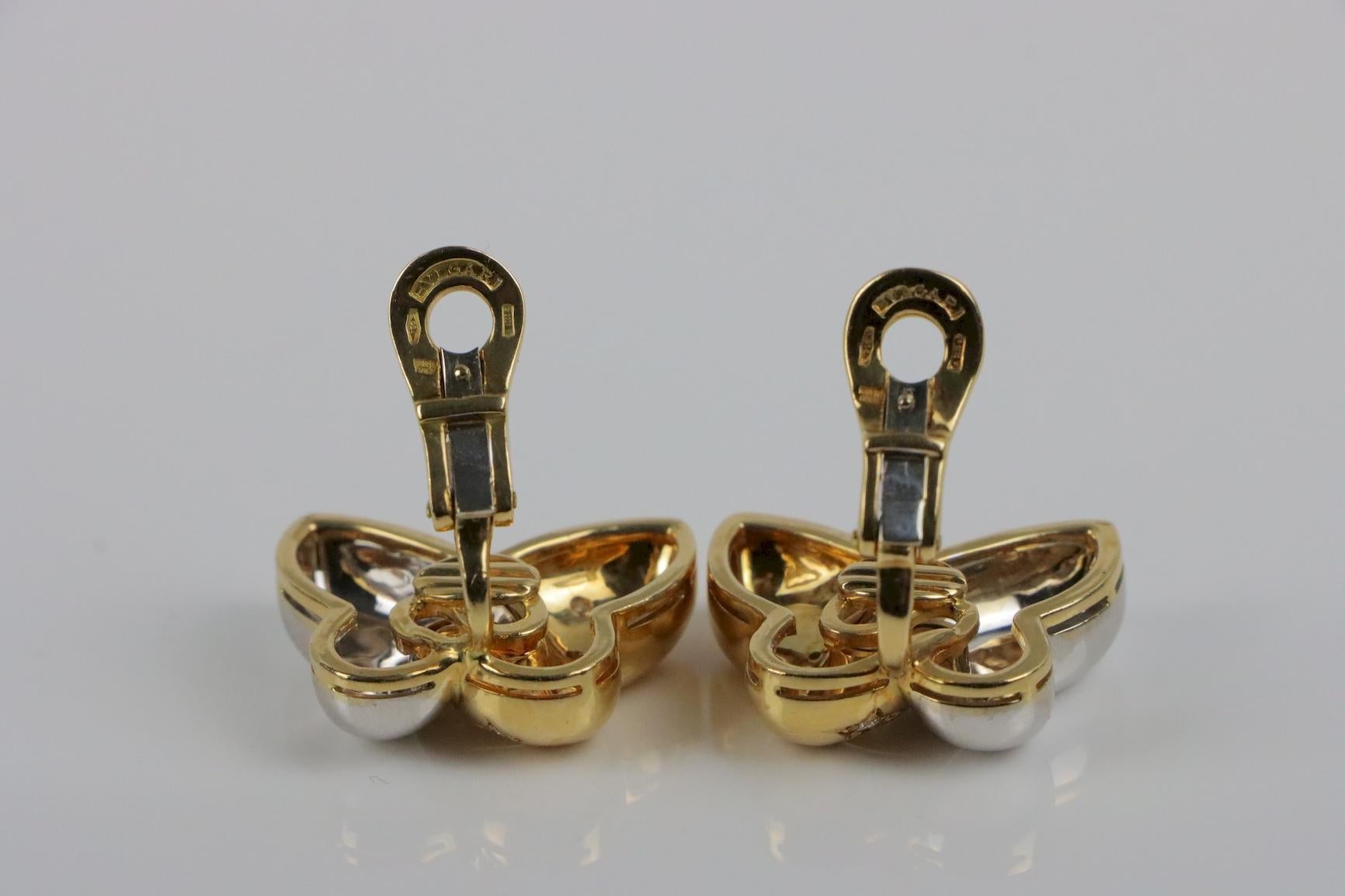 Bvlgari 18K Gold Butterfly Diamond Earring 3