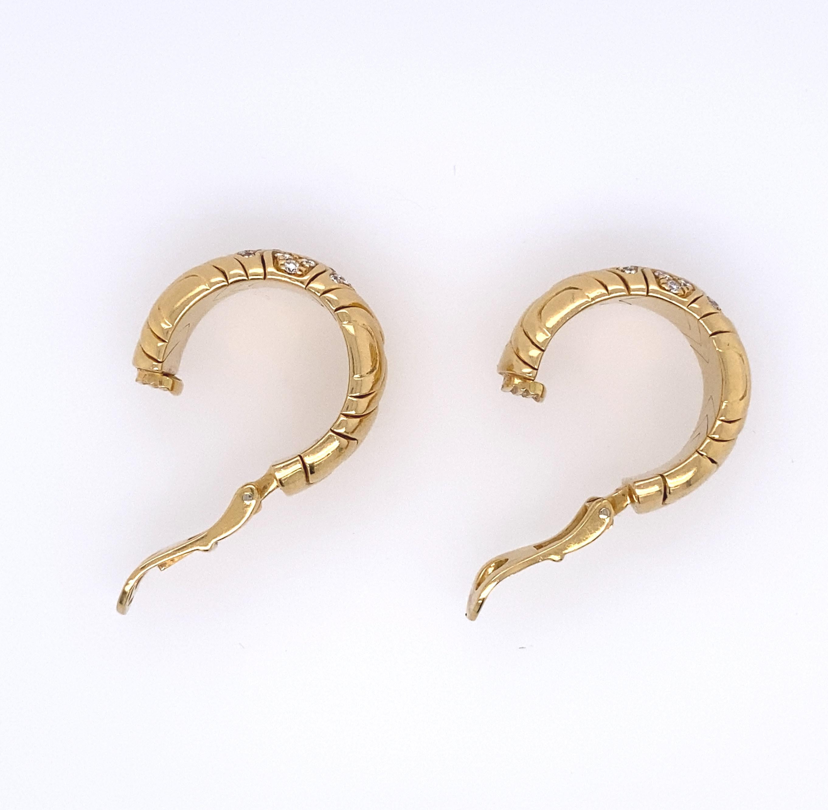 Bvlgari 18k Gold Diamond Earrings 1