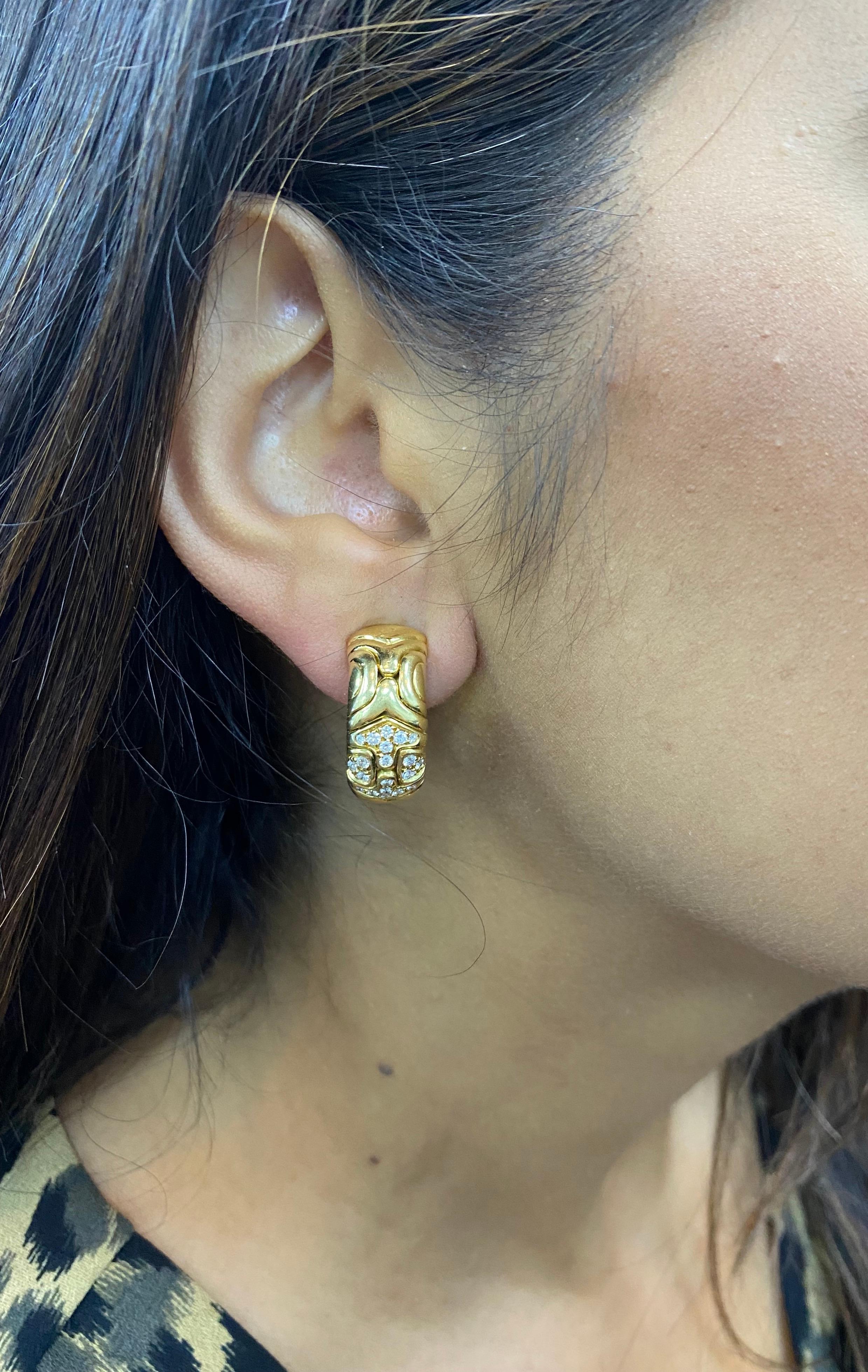 Bvlgari 18k Gold Diamond Earrings 2