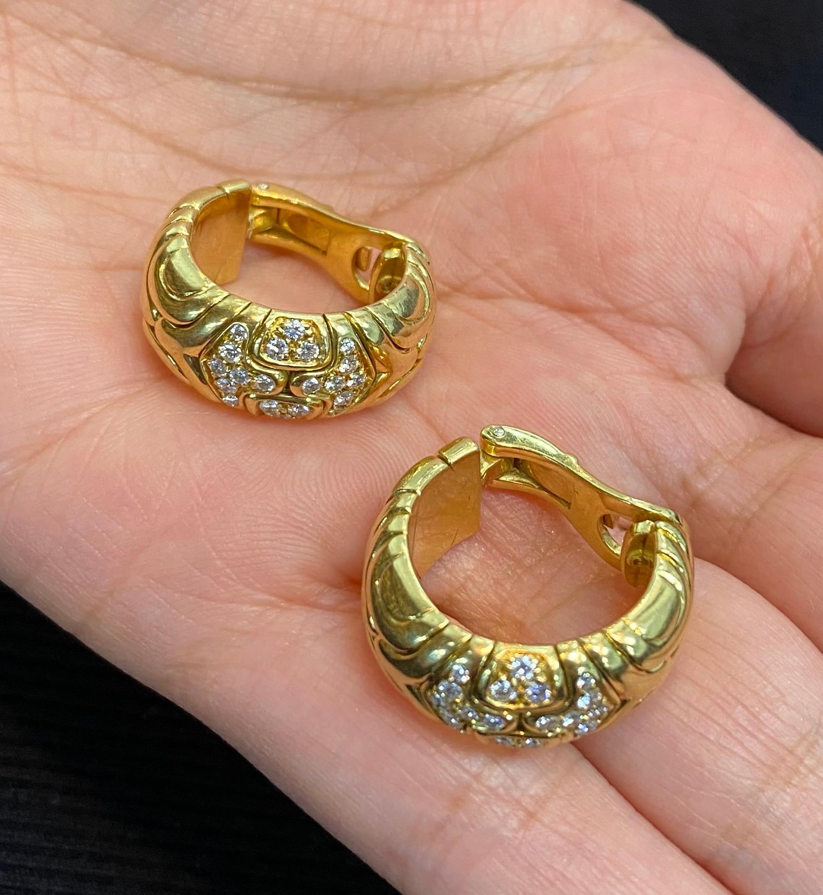Bvlgari 18k Gold Diamond Earrings 3