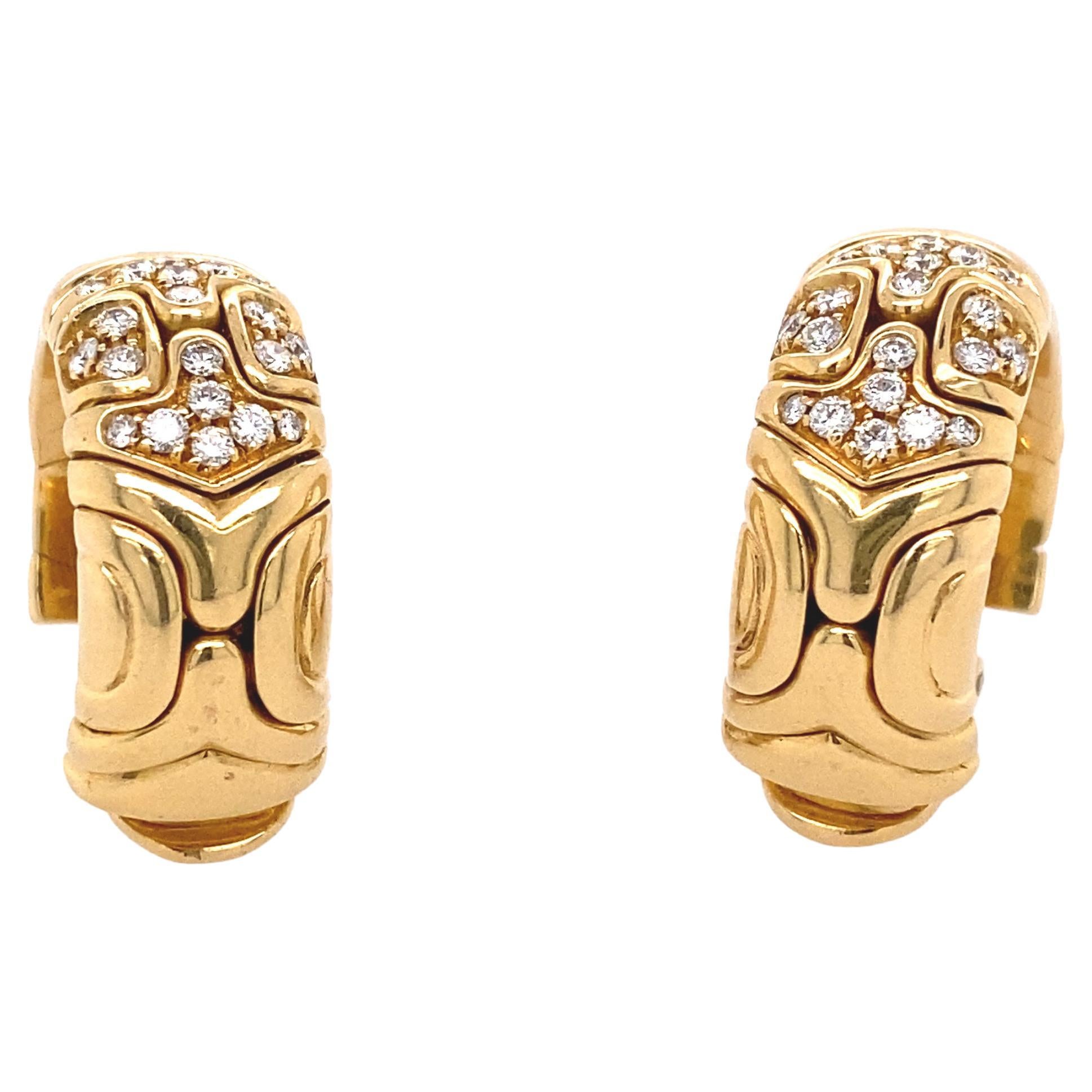 Bvlgari 18k Gold Diamond Earrings