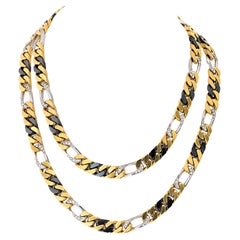 Bvlgari 18K Gold Diamond Link Long Chain Necklace