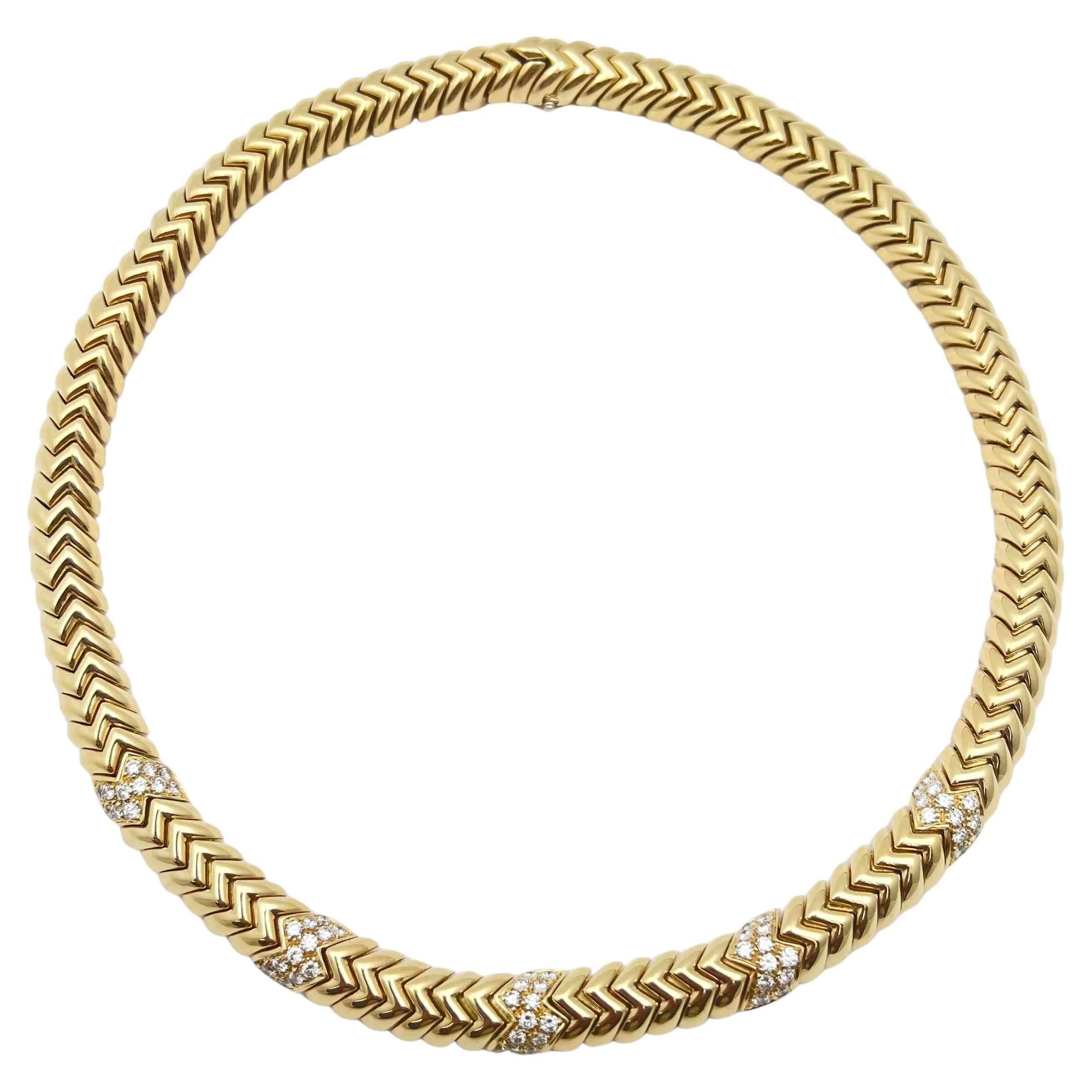 Collana Spiga con diamanti in oro 18k Bvlgari