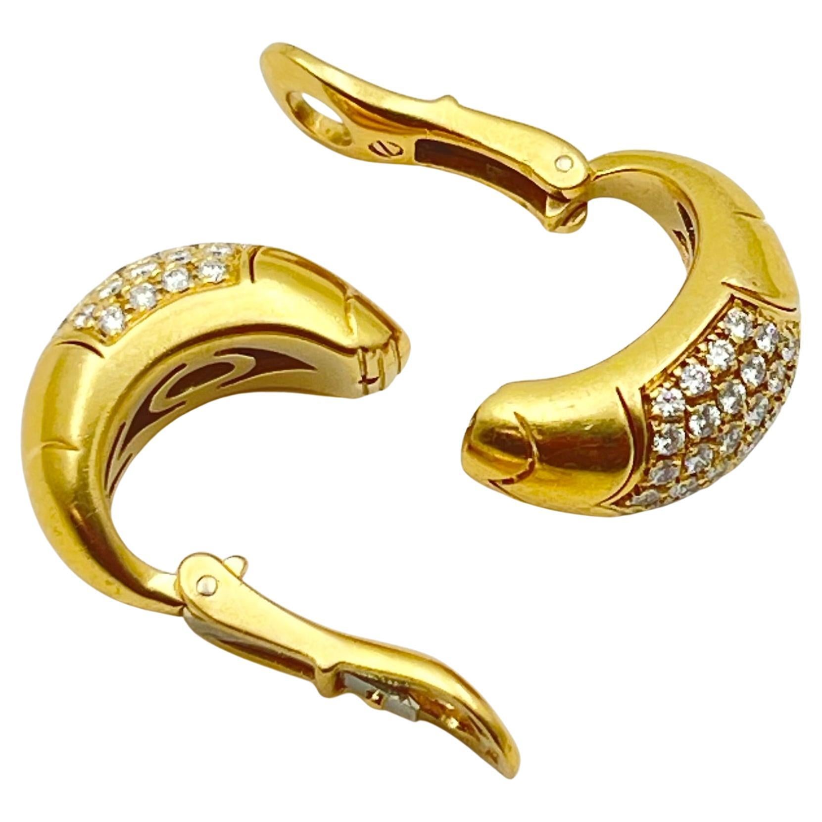Donna Orecchini Tronchetto con diamanti in oro 18k Bvlgari in vendita