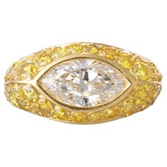 Bvlgari 18k Gold Diamond Yellow Diamond Bombé Ring