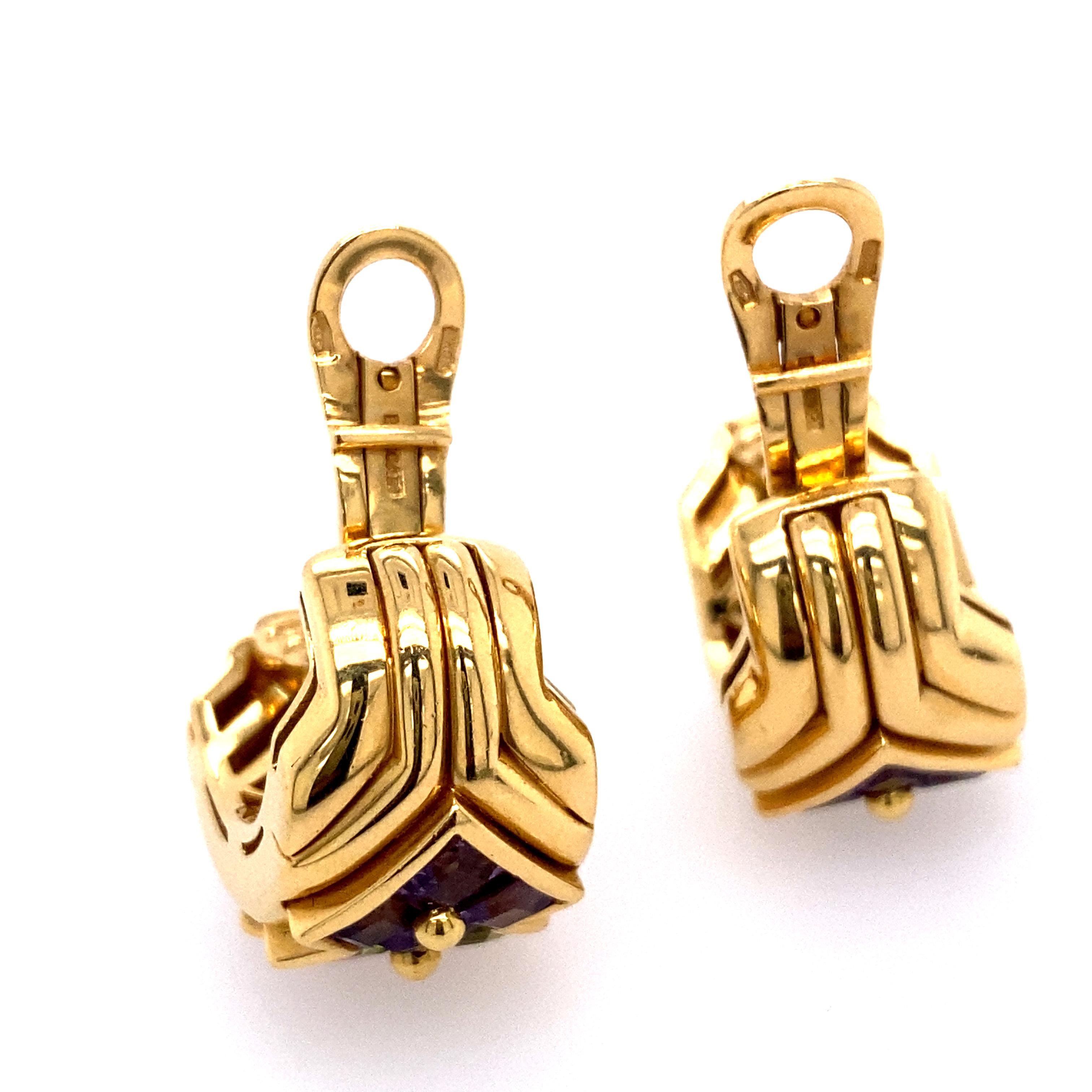 Contemporary Bvlgari 18k Gold Earrings