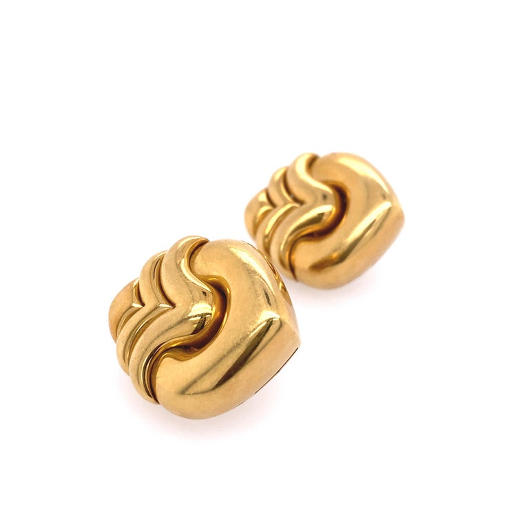 Bvlgari 18k Gold Earrings In Good Condition For Sale In New York, NY
