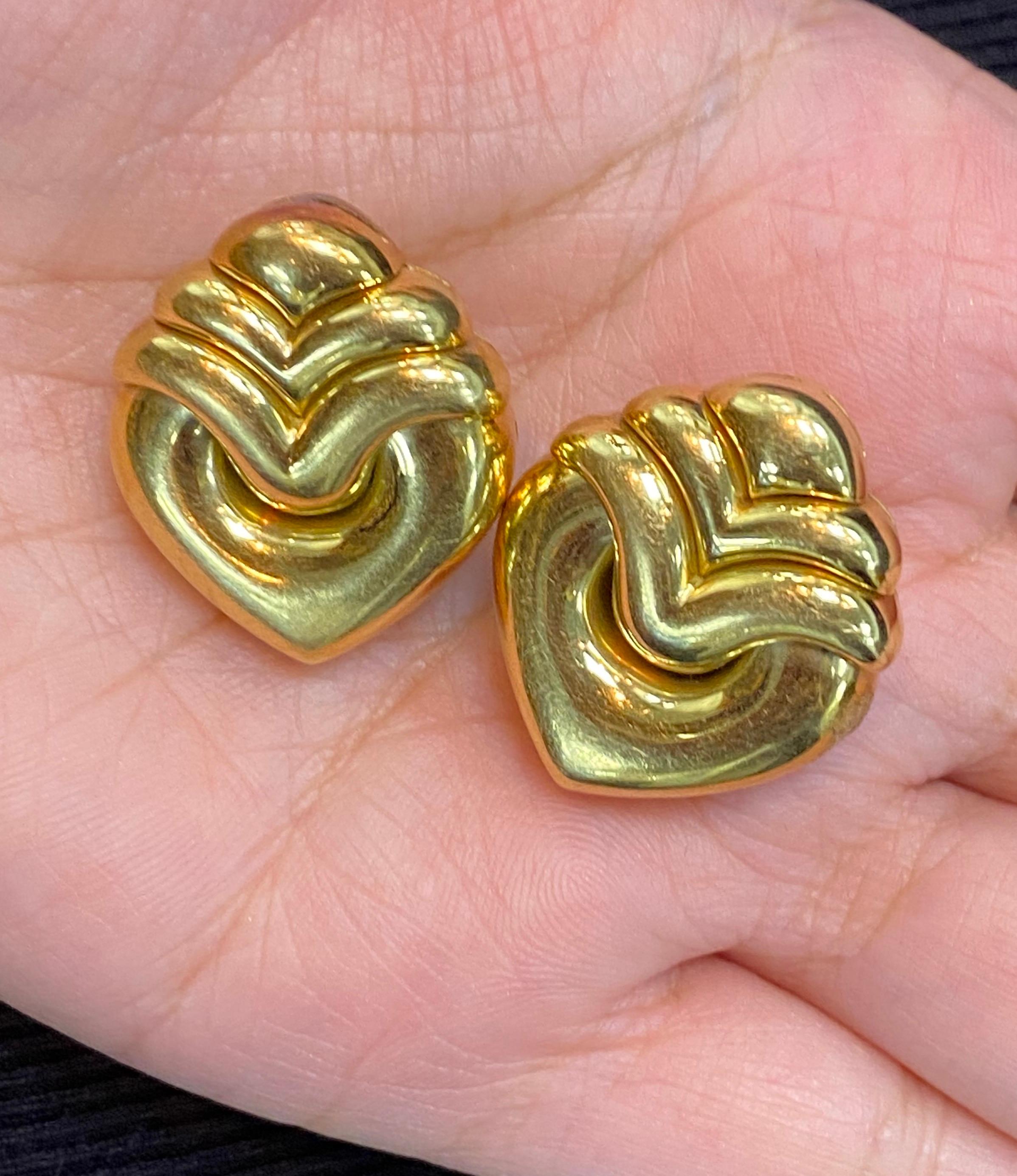 Contemporary Bvlgari 18k Gold Earrings For Sale