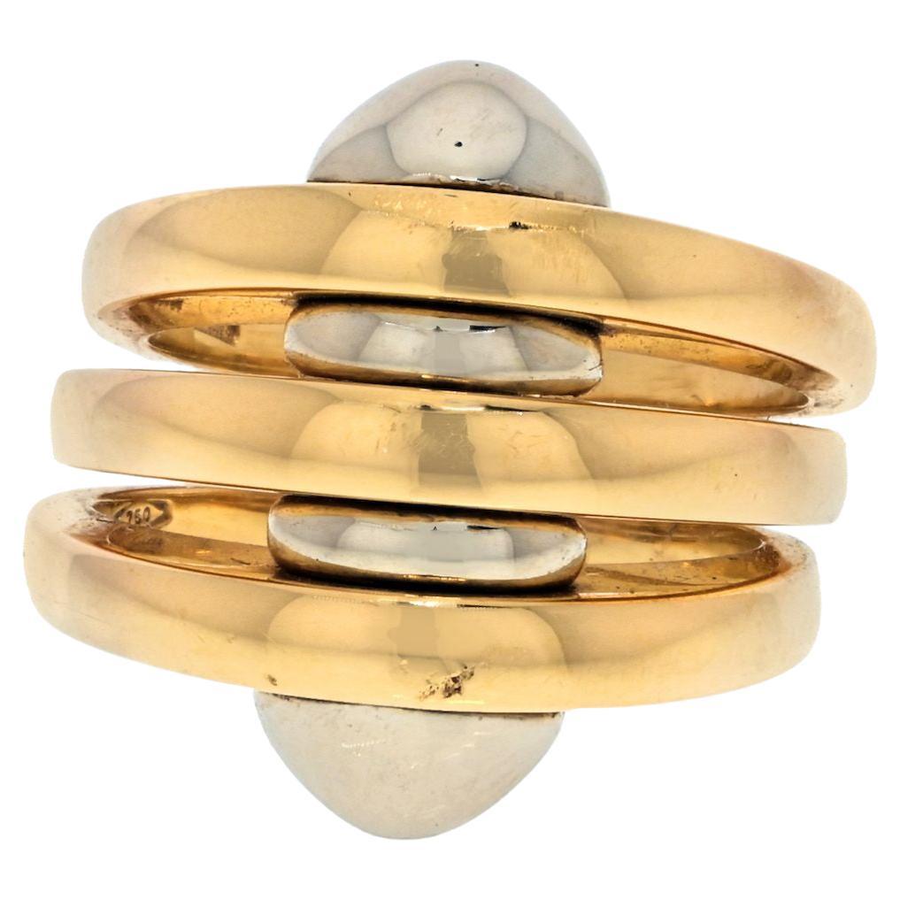 Bvlgari 18K Gold High Polished Tiered Vintage Ring