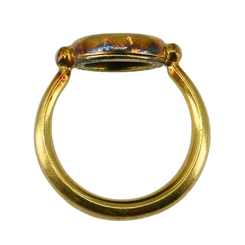 Bvlgari 18k Gold Monete Ancient Coin Ring For Sale 6