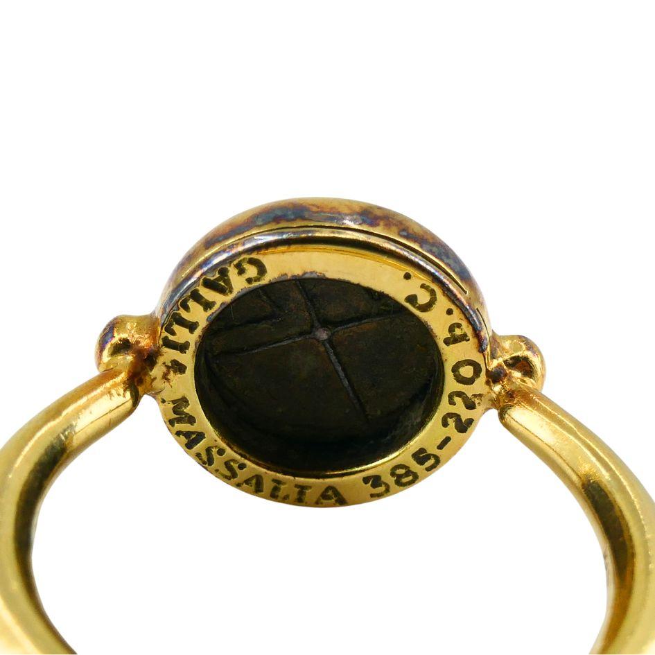 Bvlgari 18k Gold Monete Ancient Coin Ring For Sale 5
