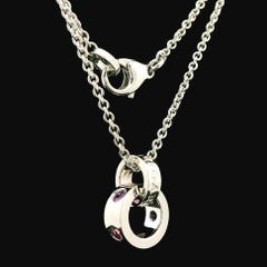 Bvlgari 18k Gold Pink Tourmaline & Amethyst Sorbet Interlocking Rings Necklace