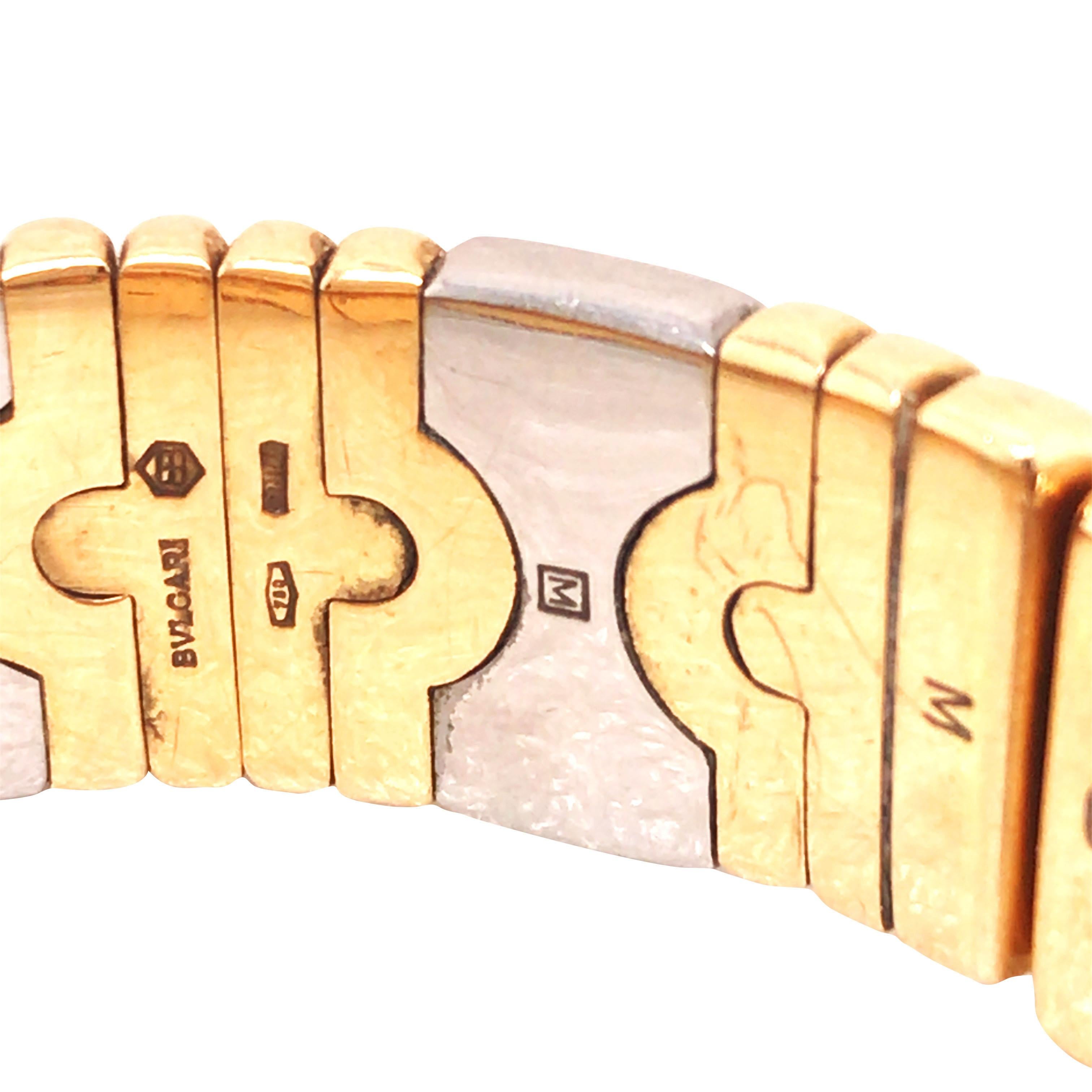 Bvlgari: 18 Karat Gold Stahl-Quarz-Uhr im Angebot 1